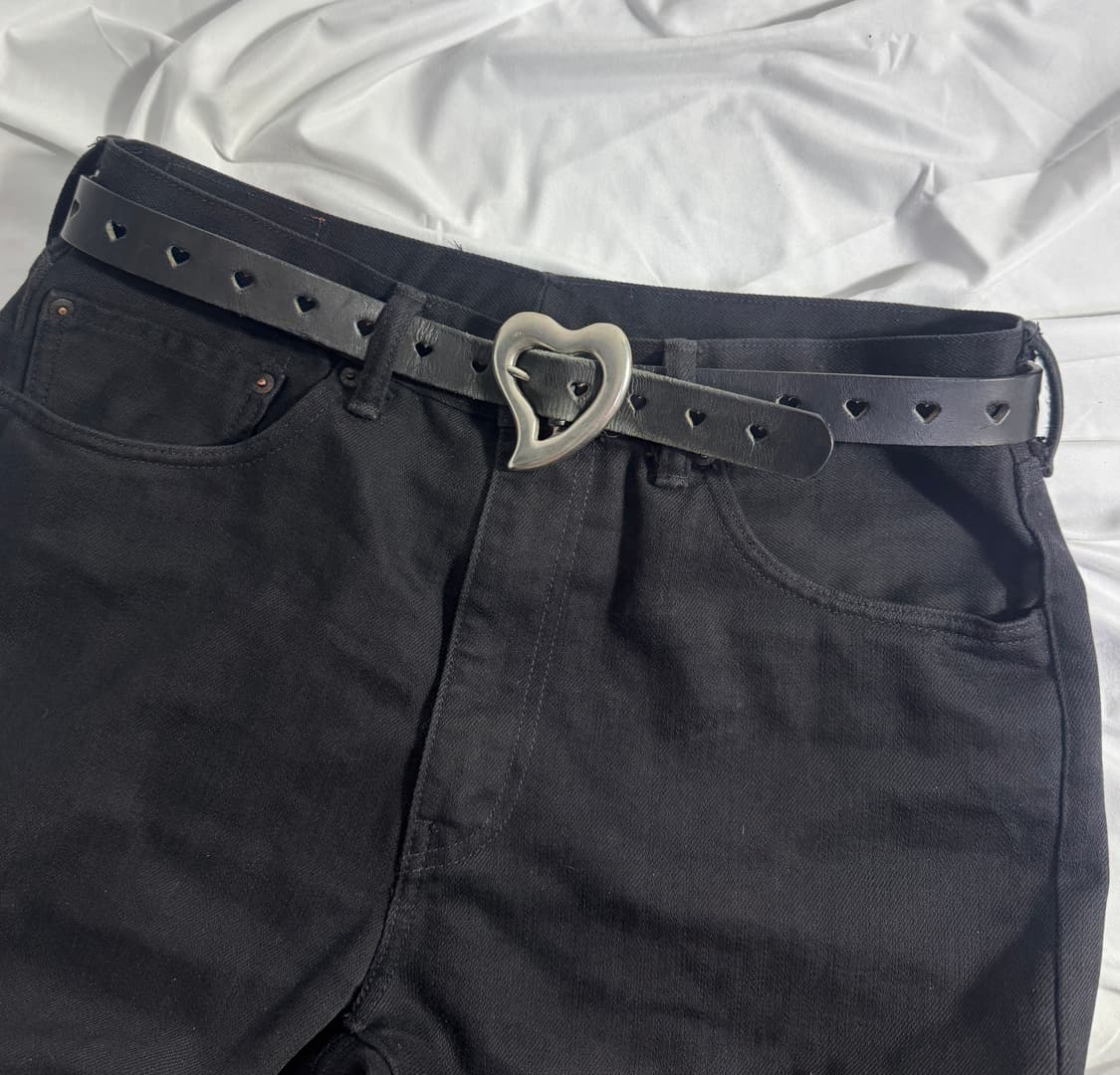 빈티지 하트 버클 레더 벨트 상품이미지1