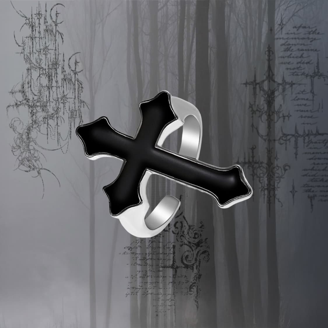 y2k 고딕 십자가오픈링(새상품) 상품이미지1