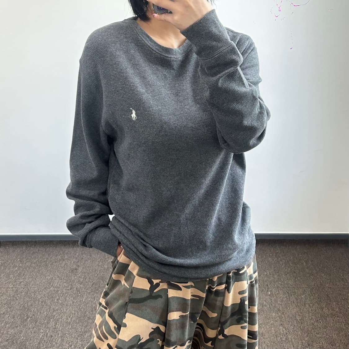 Polo 폴로 화이트포니 차콜 와플 니트 상품이미지3