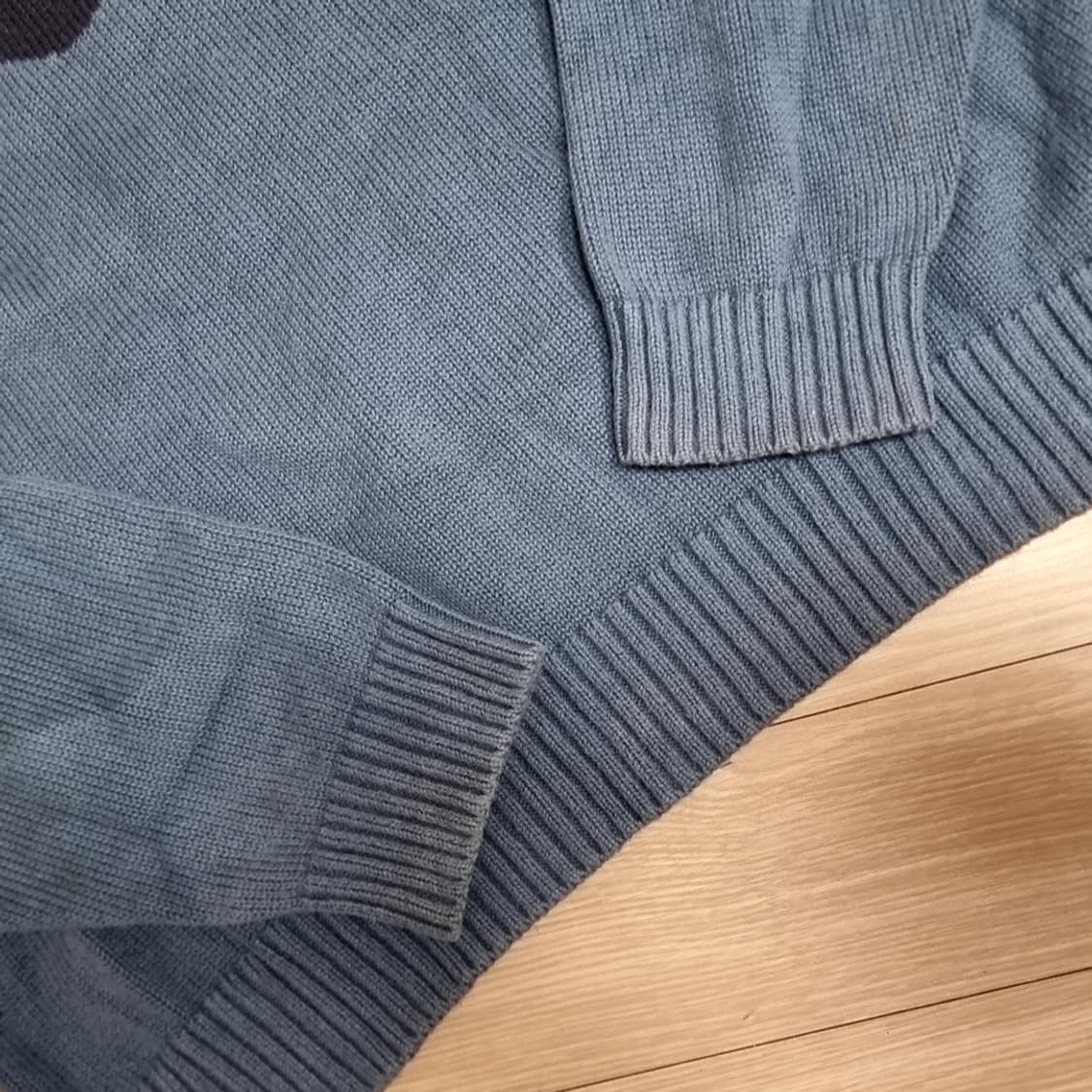 RWCHA 일본제 야구 선수 캐릭터 니트 스웨터 하늘색 상품이미지2