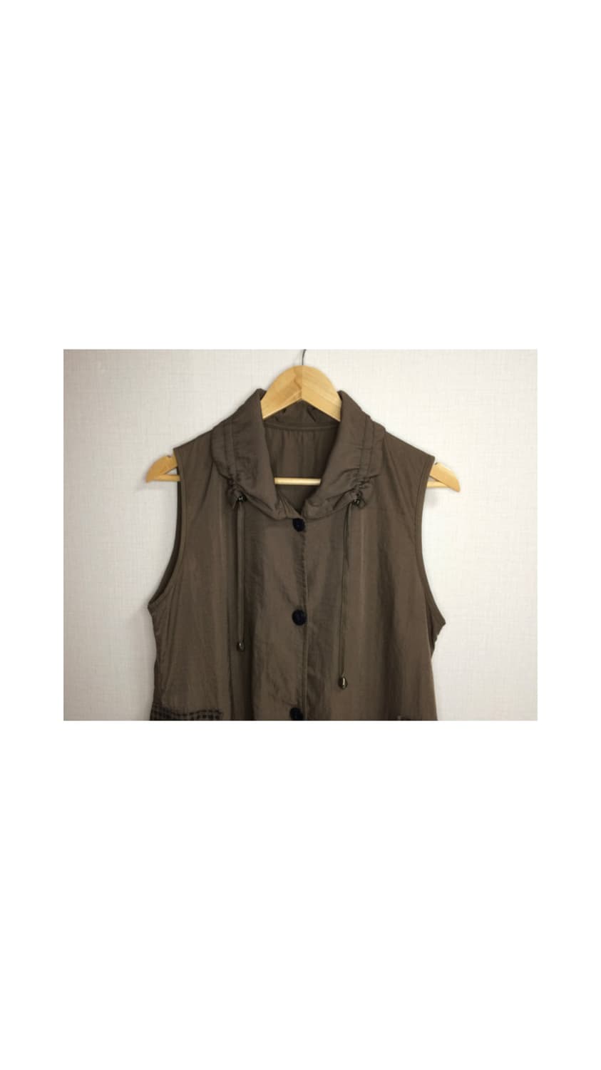 빈티지 브라운 셔링 롱 베스트 상품이미지2