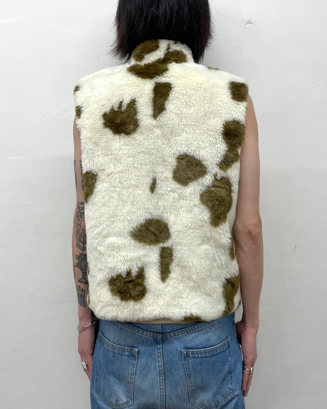 Brown Milk Cow fur vest 상품이미지2