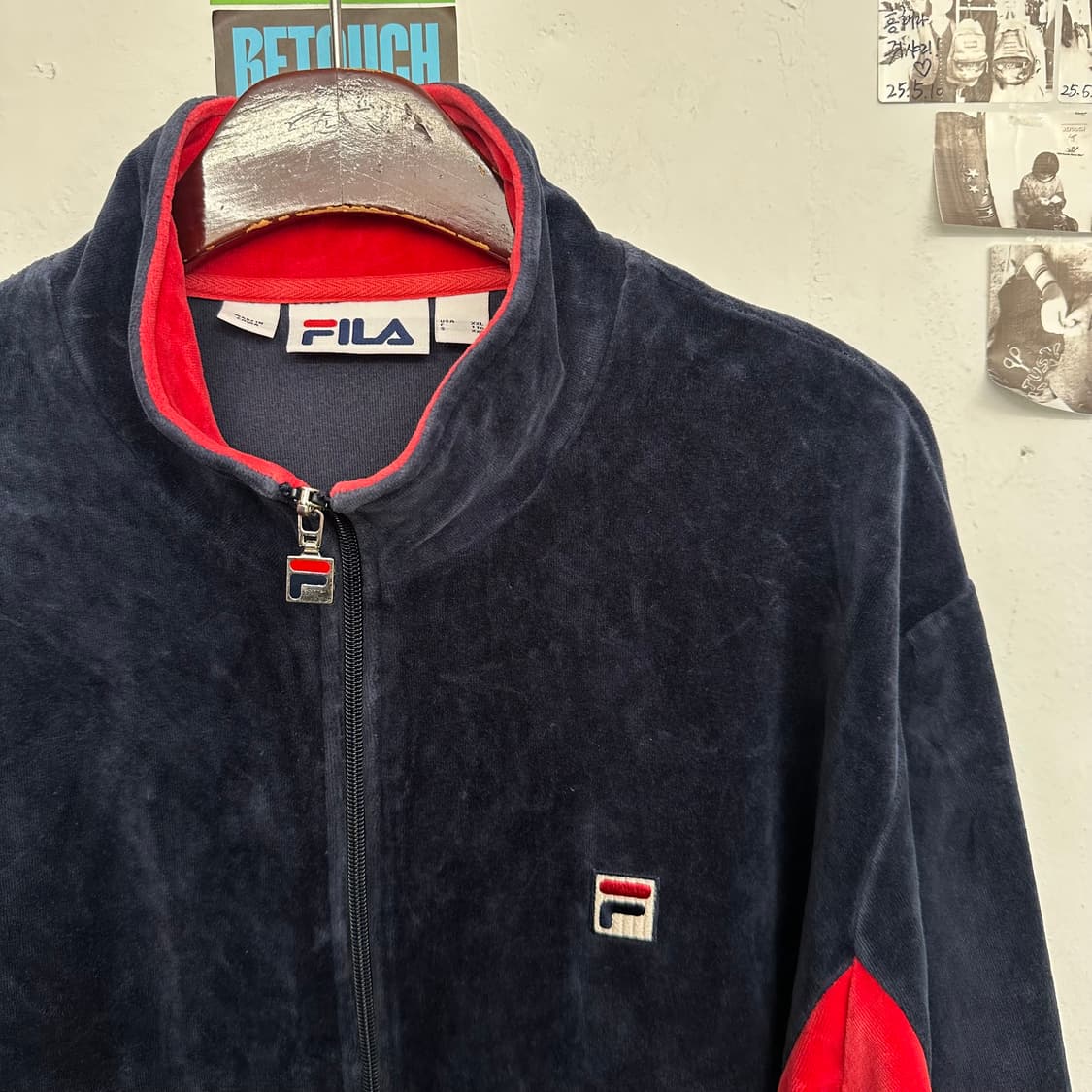 휠라 클래식 벨벳 트레이닝 집업 상품이미지4