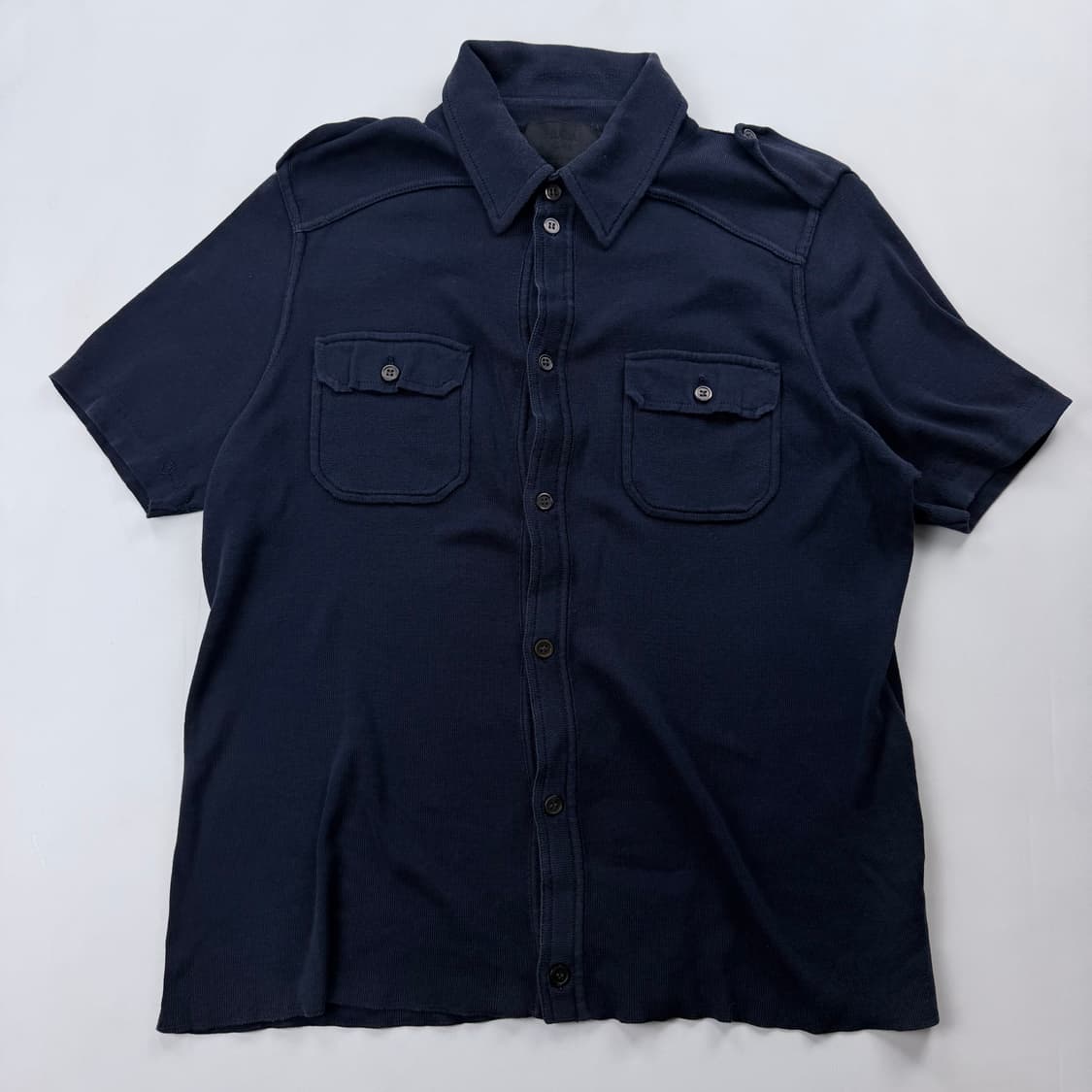 프라다 빈티지 네이비 포켓 반팔 셔츠 상품이미지1