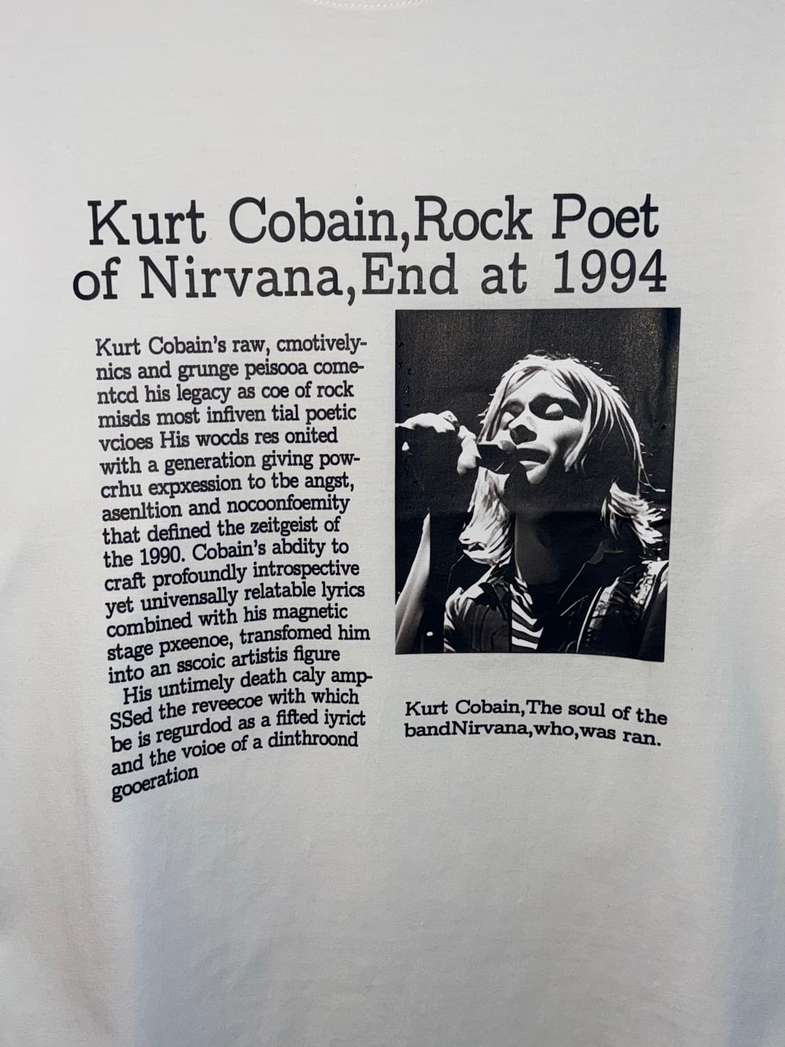 너바나 커트코베인 레터링 프린팅 티셔츠  상품이미지3