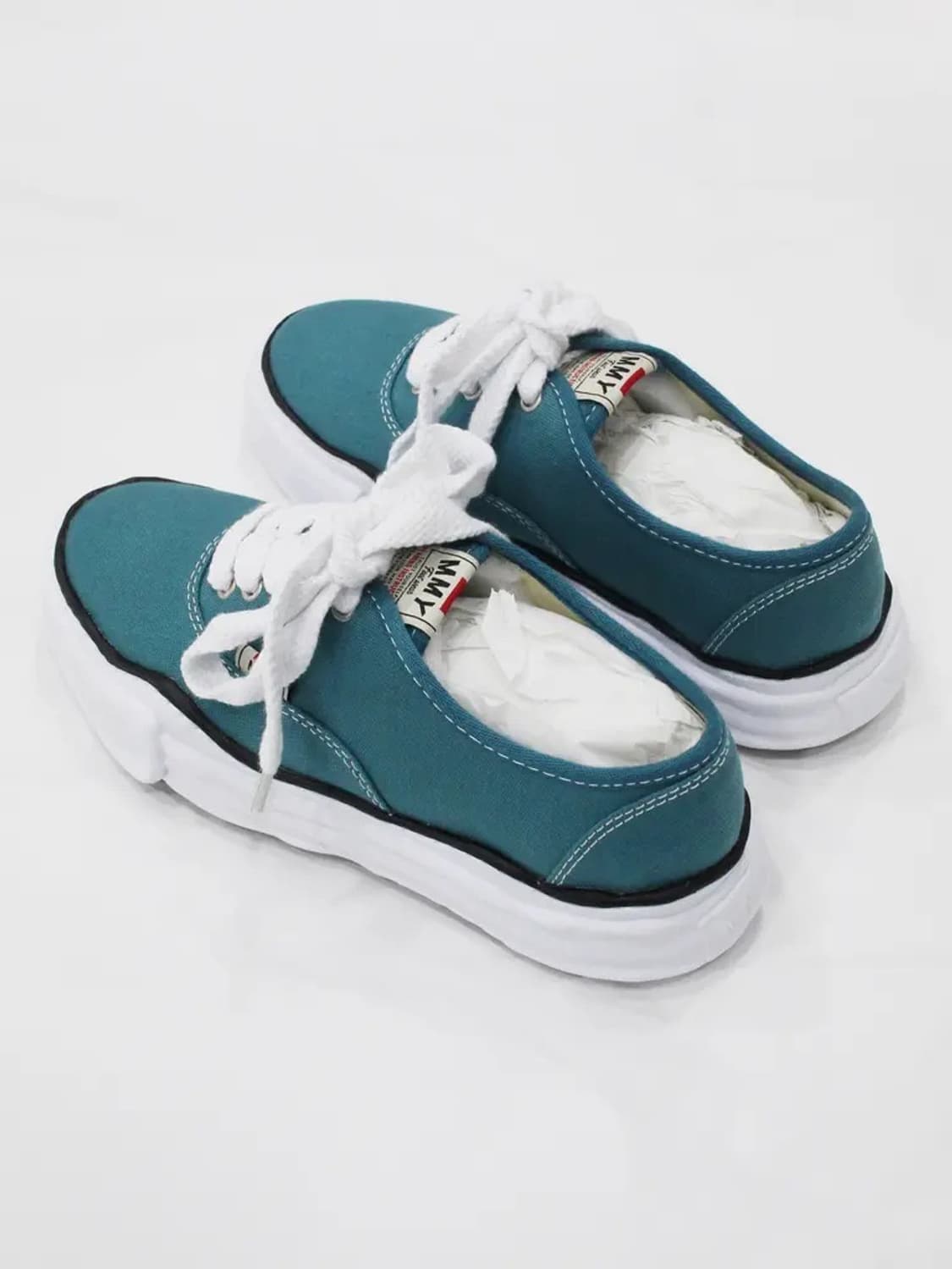 메종 미하라 야스히로 베이커 OG 솔 캔버스 로우 컷 스니커즈 블루 41 상품이미지3