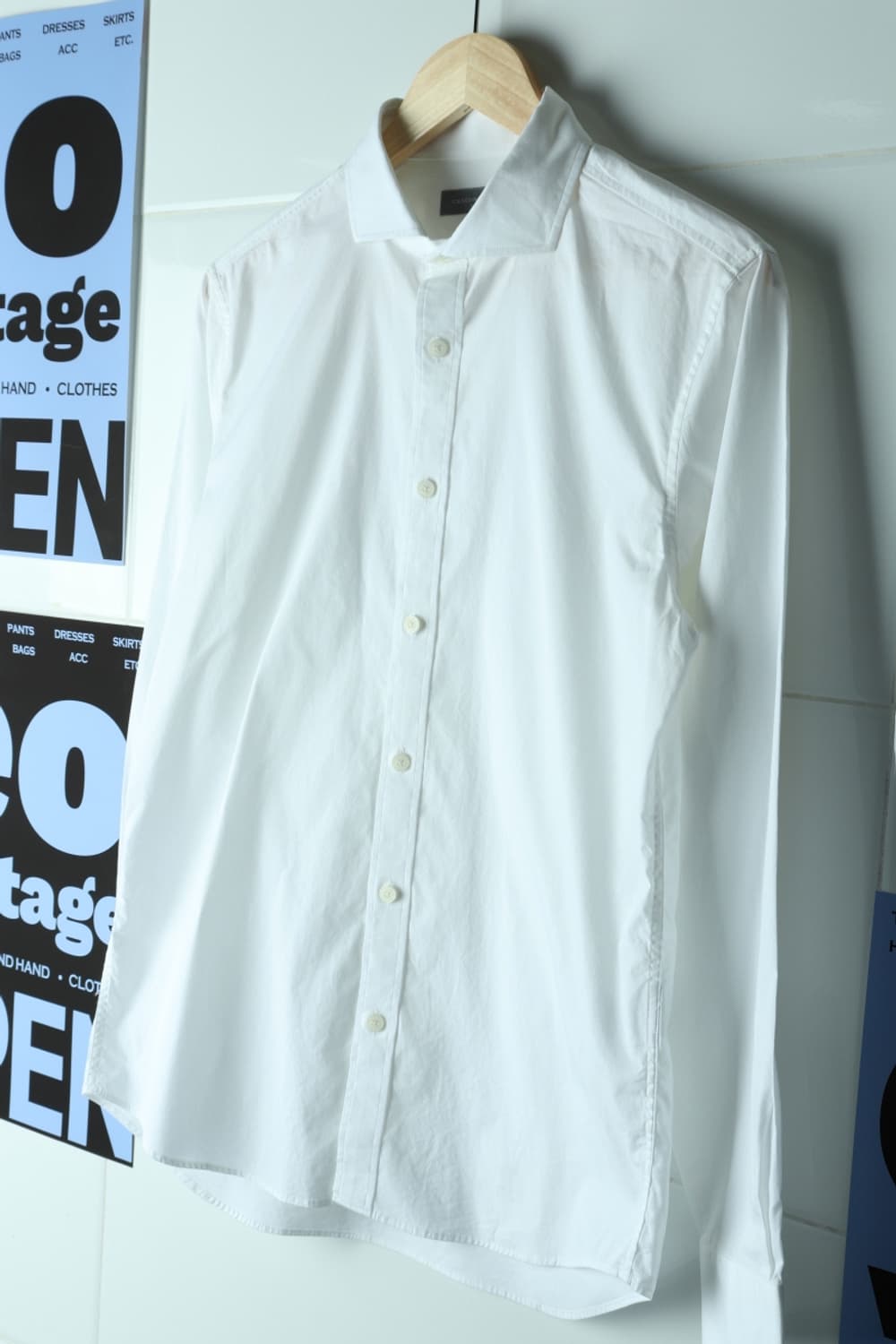 (L) 커스텀멜로우 셔츠 남방 화이트 흰색 무지-H32712 상품이미지1