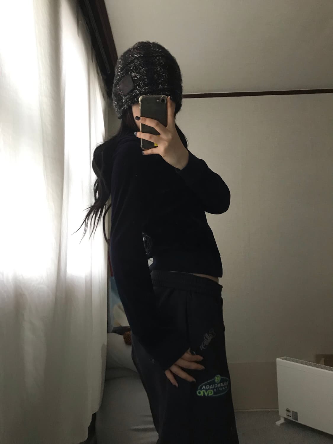 쥬씨꾸뛰르 네이비 벨벳 후드집업 상품이미지3