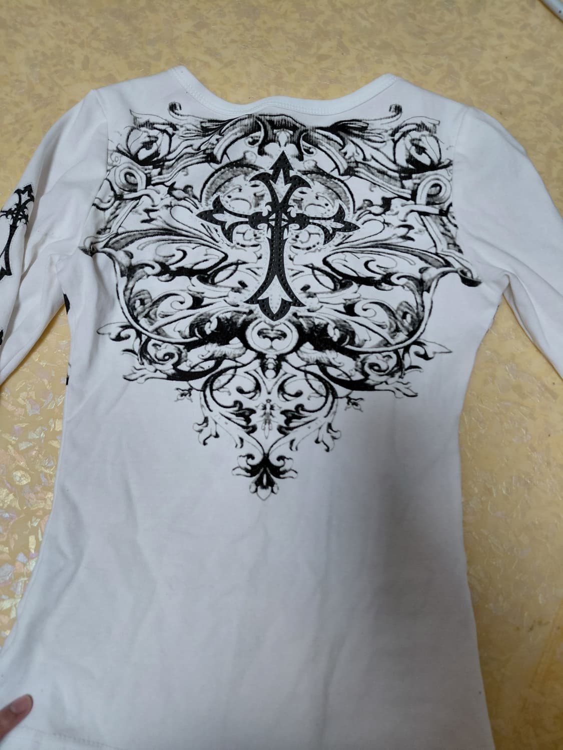 고스 펑크 롱슬리브 십자가 문신 기본티 상품이미지2