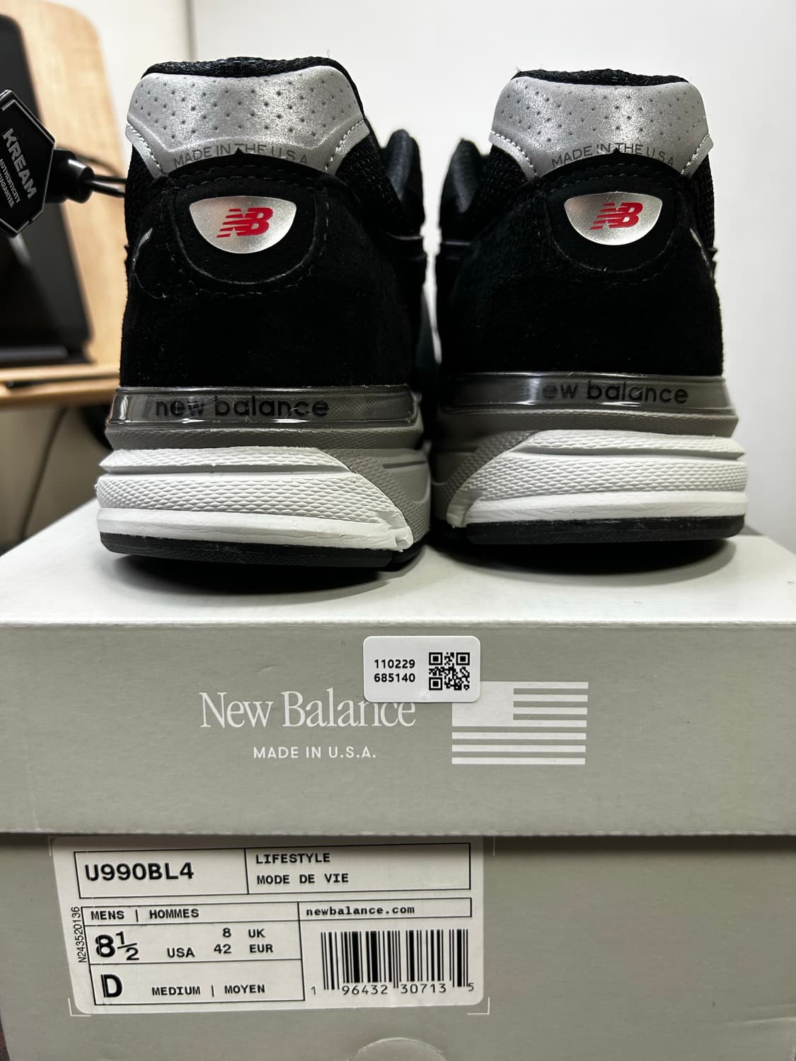 뉴발란스 990V4 블랙( U990BL4) 265사이즈 (새상품) 상품이미지3