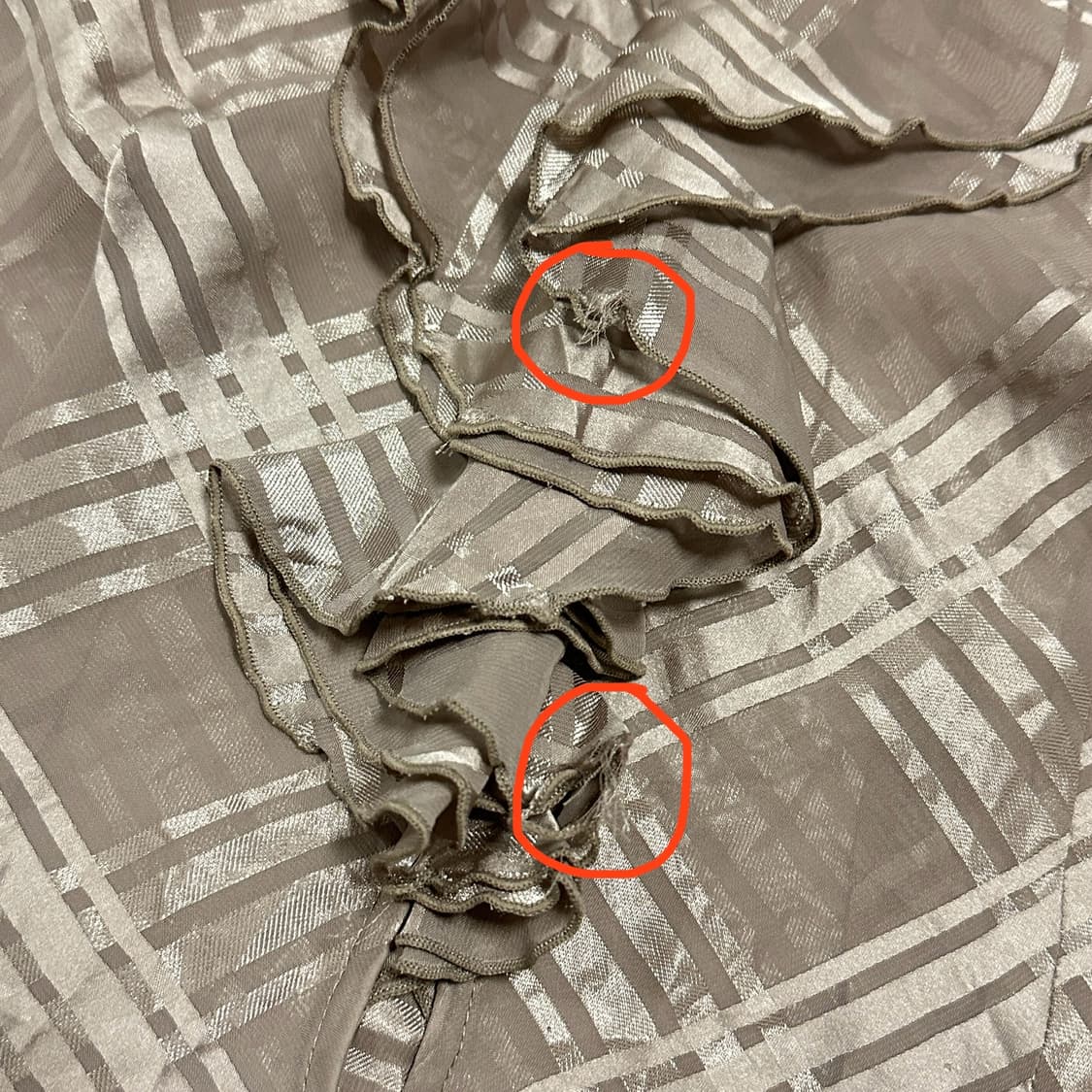 빈티지 긱시크 체크 러플 반팔 셔츠 탑 상품이미지4