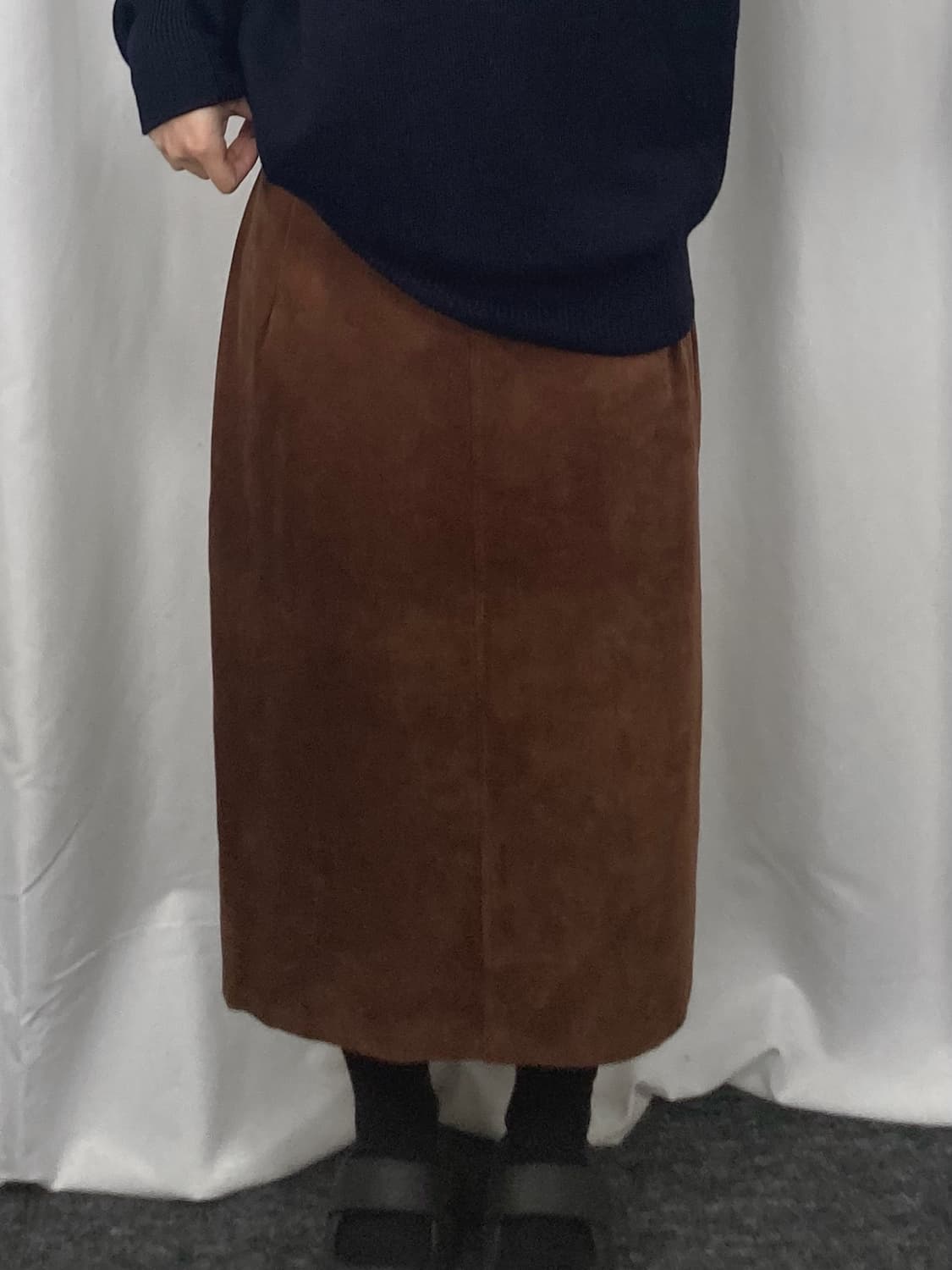 버버리 브라운 스웨이드 롱스커트 상품이미지2