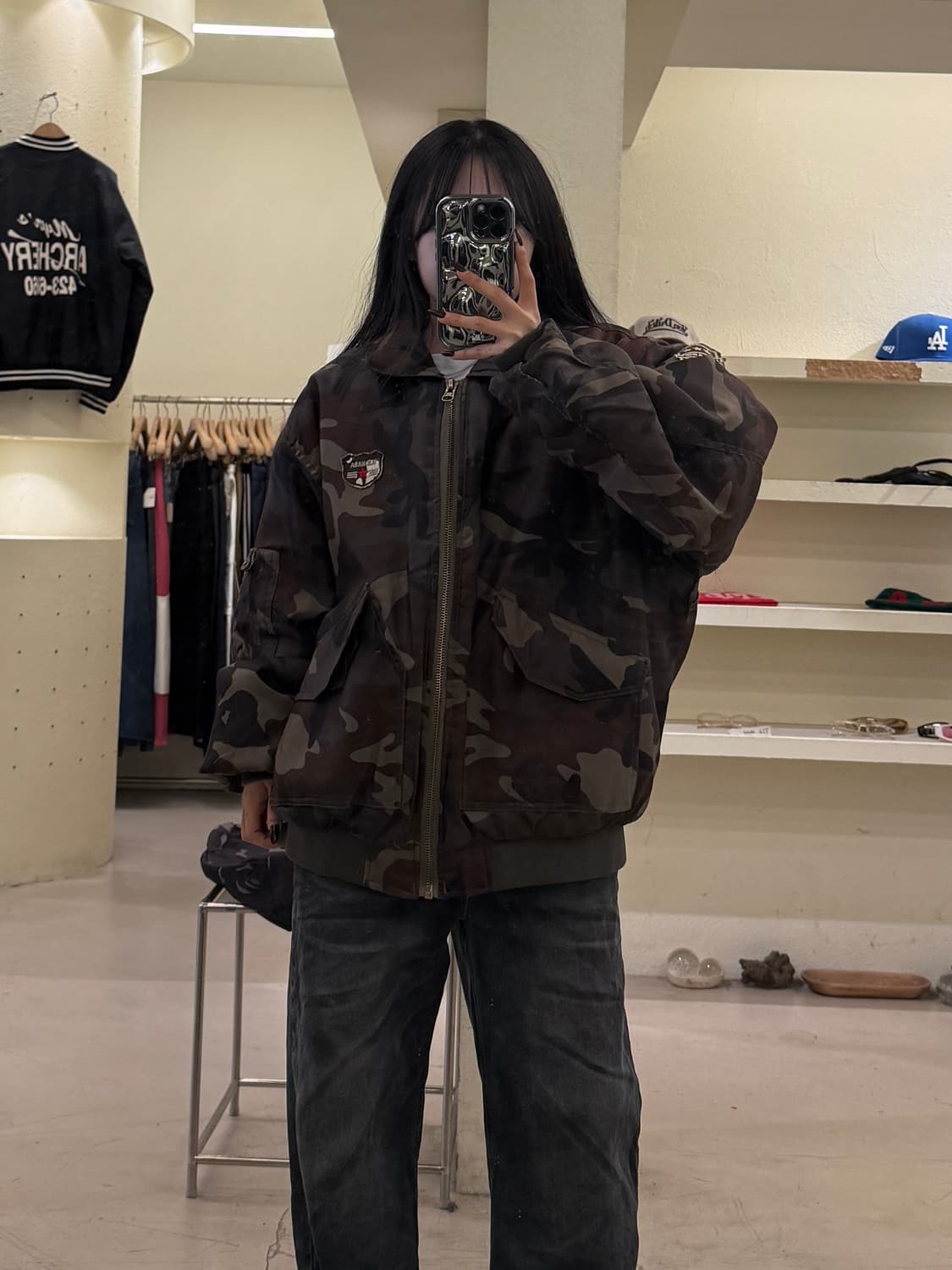 카모 패턴 밀리터리 패치 자켓 U1707 상품이미지1