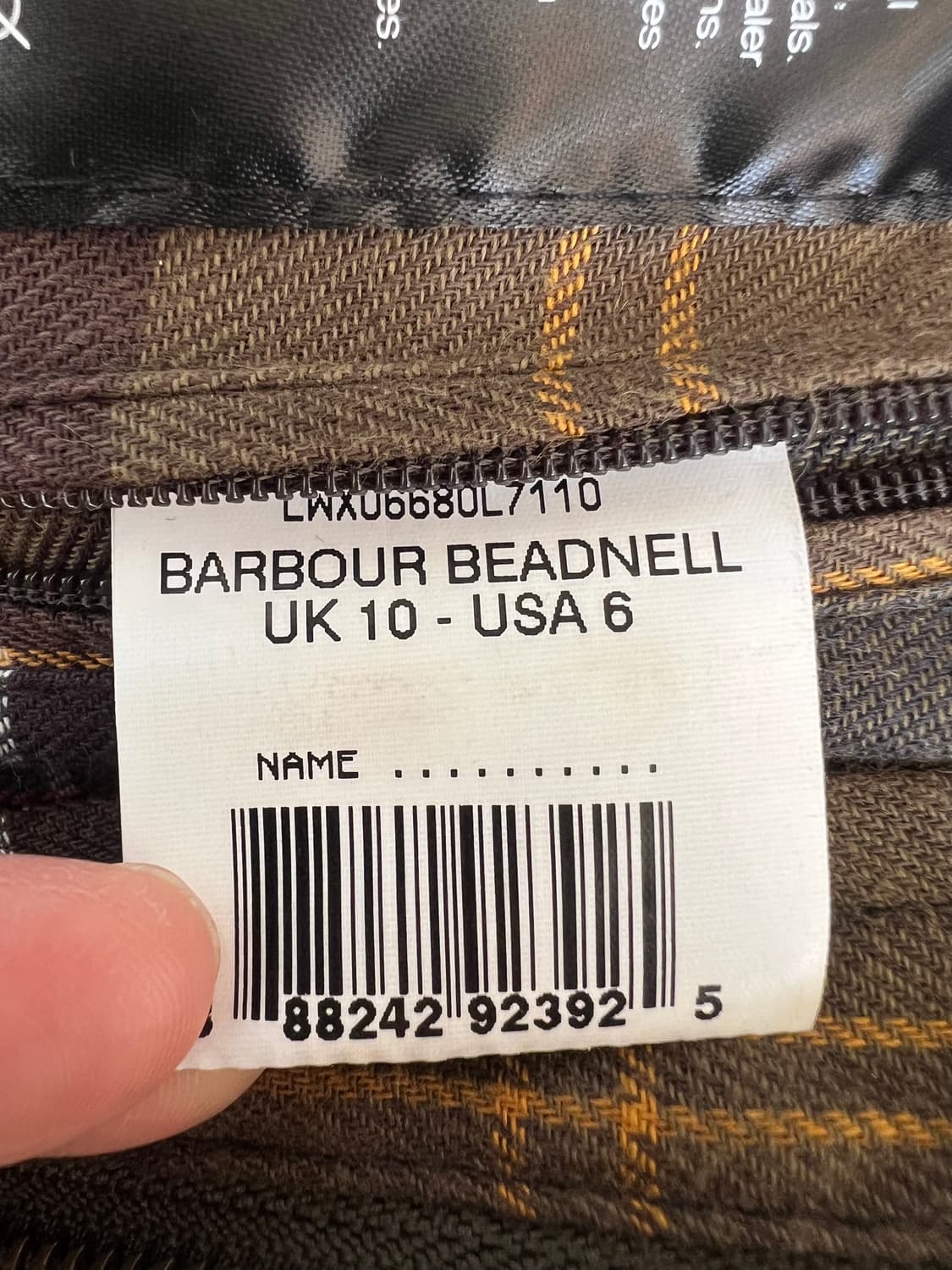 바버 여성 카키 왁스자켓 헌팅자켓 상품이미지7