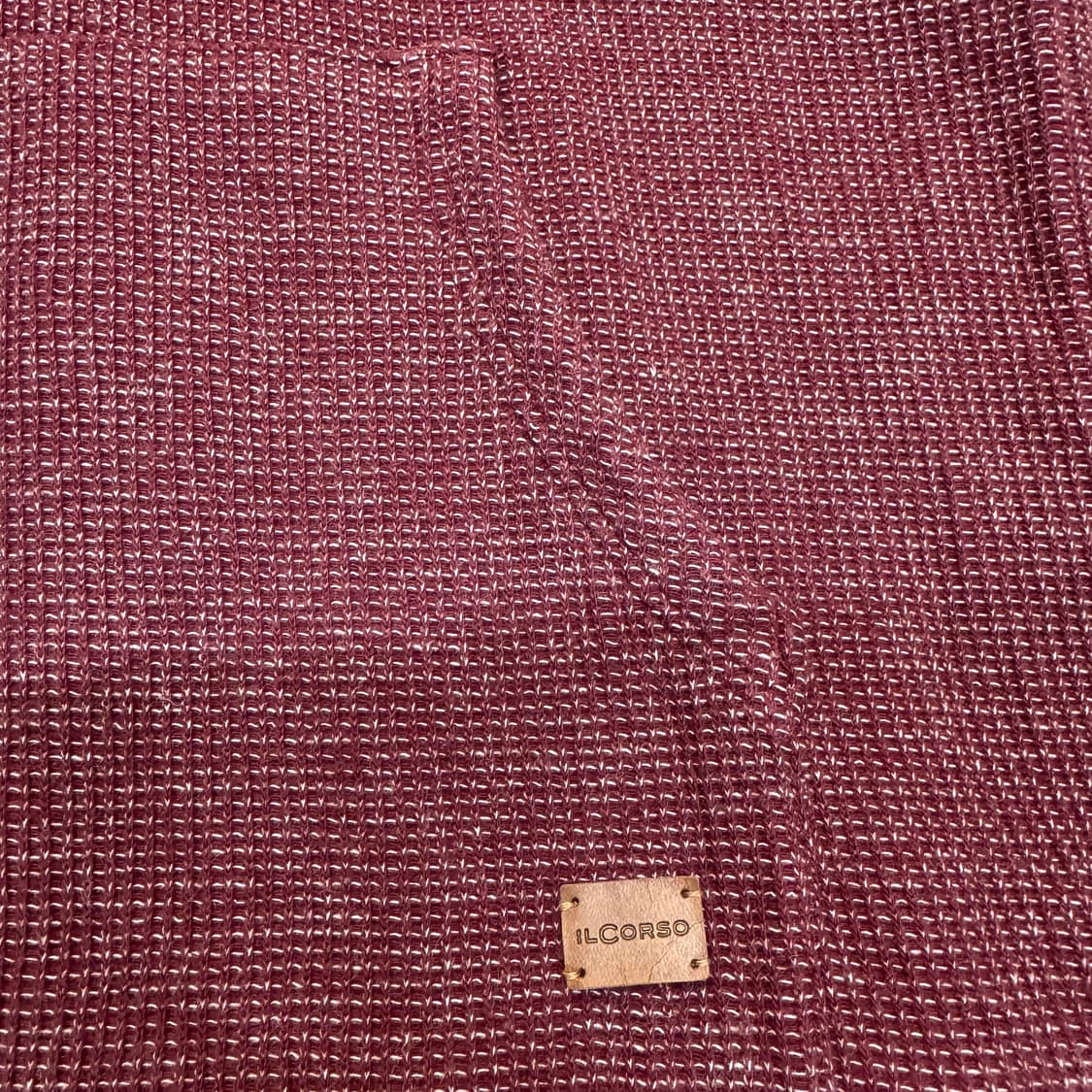 일꼬르소 젠더리스 버건디 와플 후드티 (M)   상품이미지4