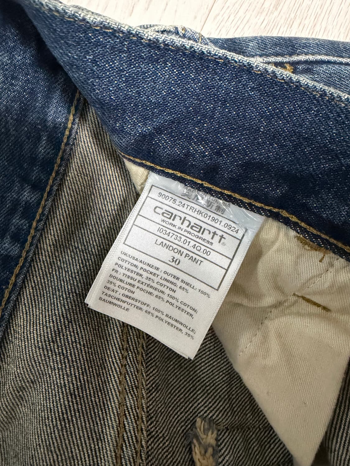 칼하트 wip 랜든 팬츠 블루 30 상품이미지3