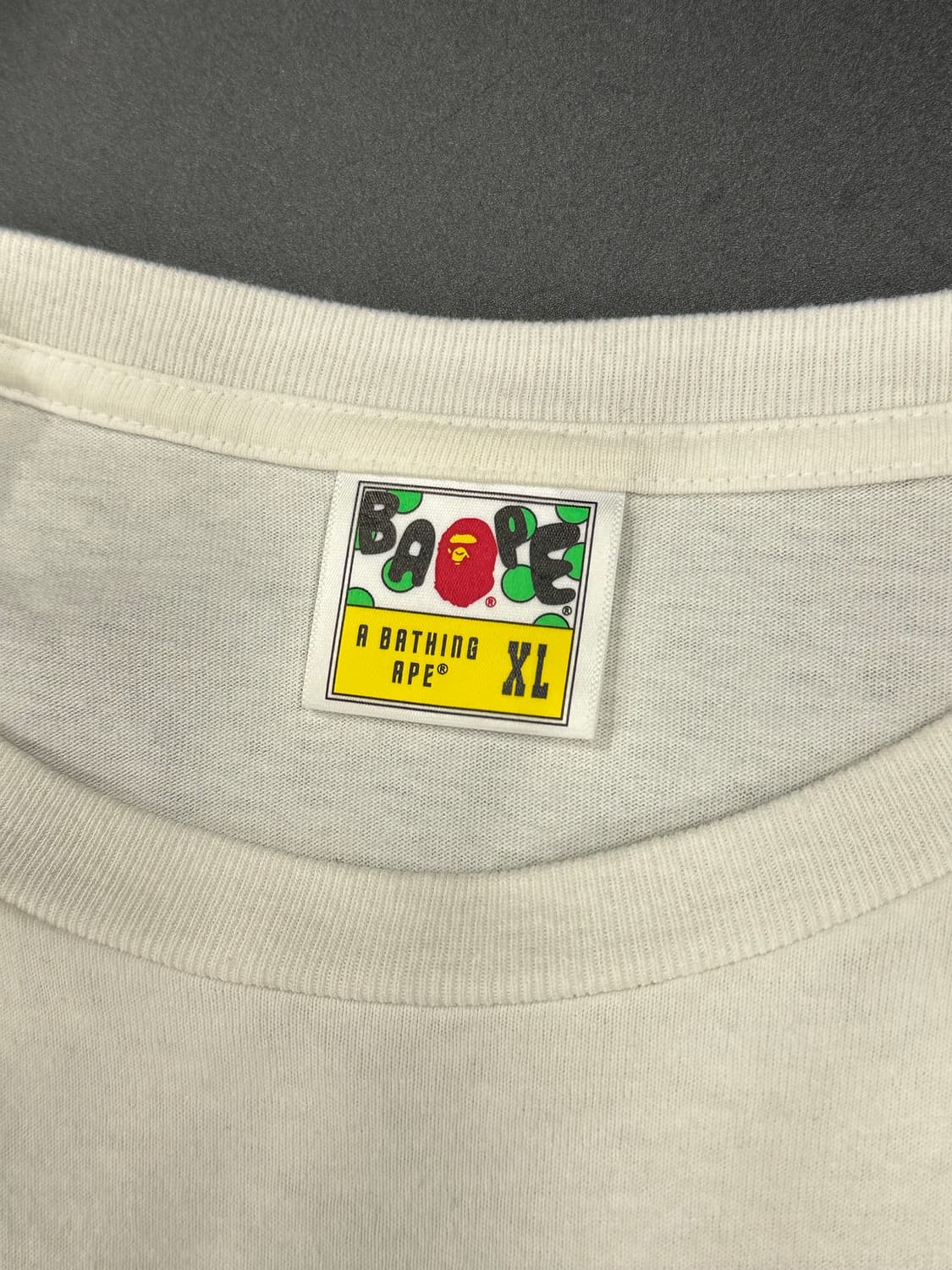 베이프 카모 컬리지 롱슬리브 티셔츠 화이트 퍼플 상품이미지5