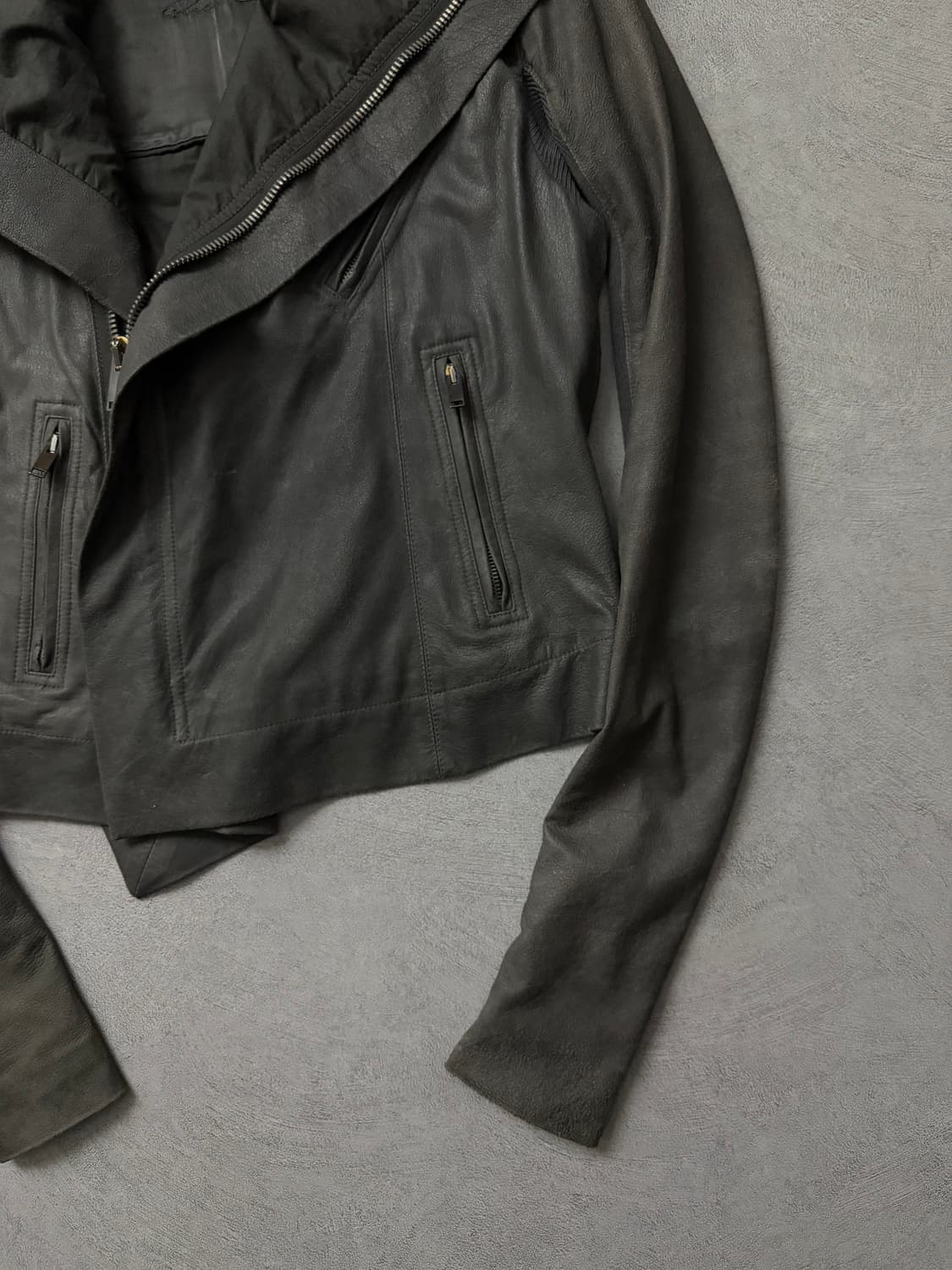 릭오웬스 하이넥 램스킨 자켓 상품이미지5