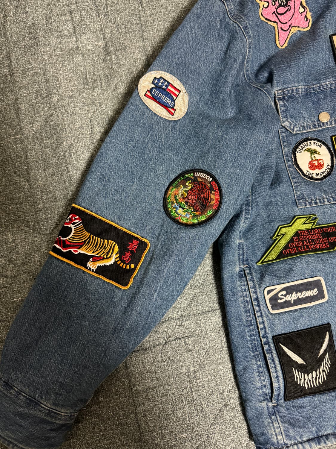 (S)슈프림 패치스 후드 집업 셔츠 데님 상품이미지3