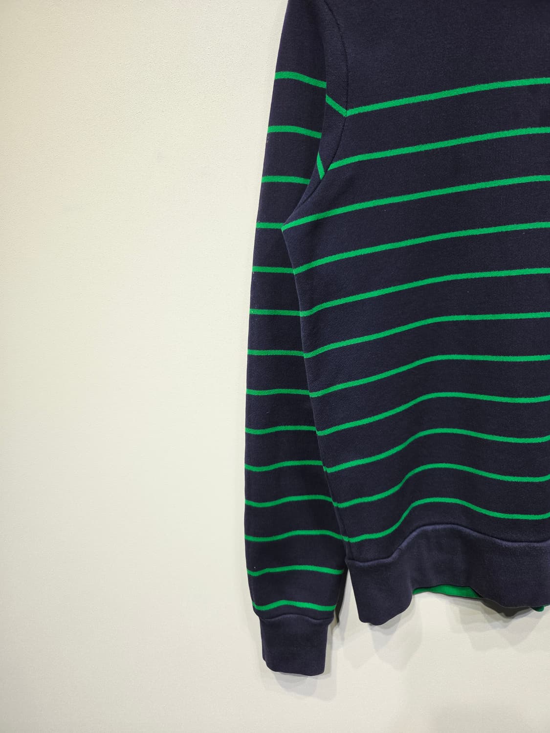 라코스테 네이비 그린 스트라이프 버튼 맨투맨 상품이미지4