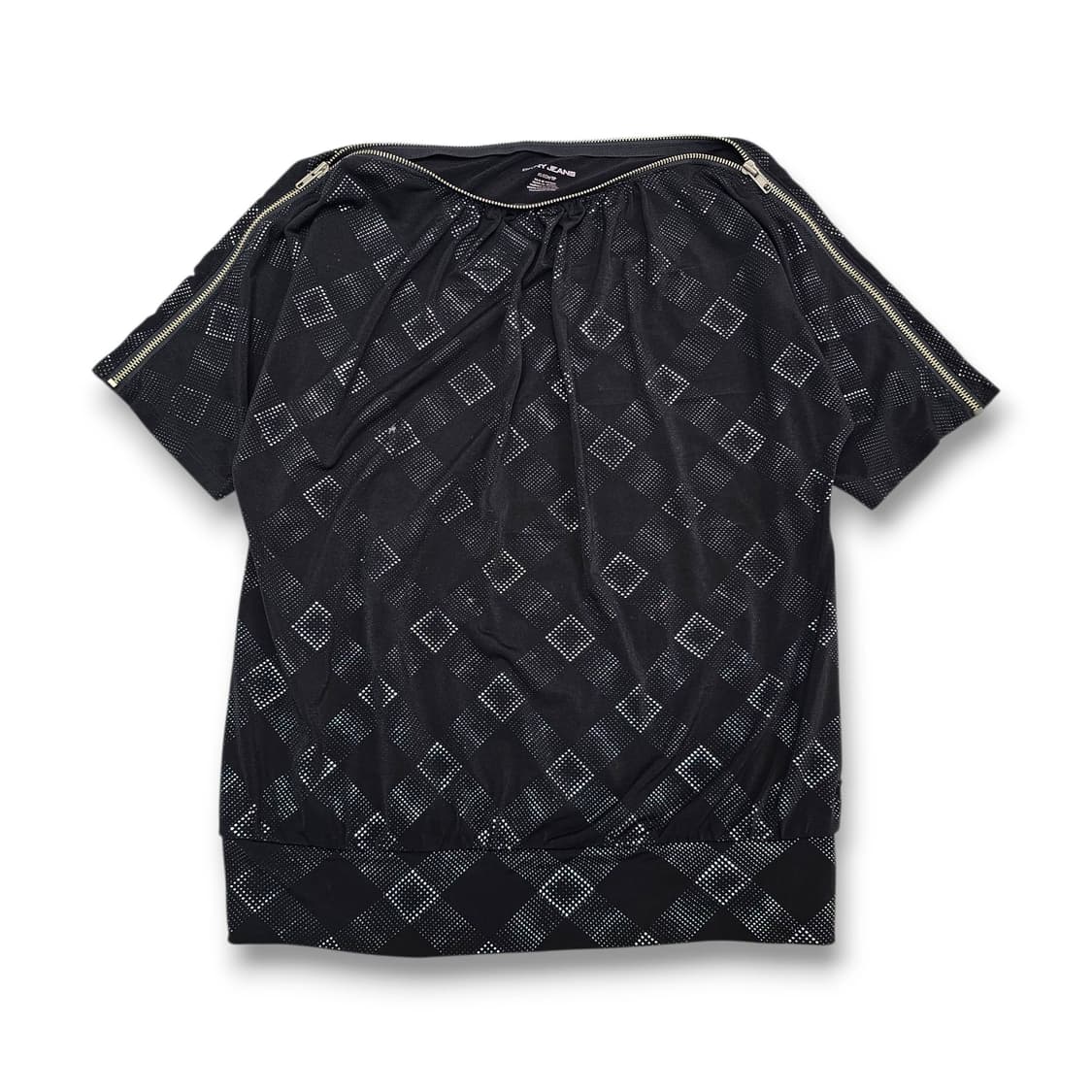 XS DKNY 지퍼 반팔 티셔츠 상품이미지3