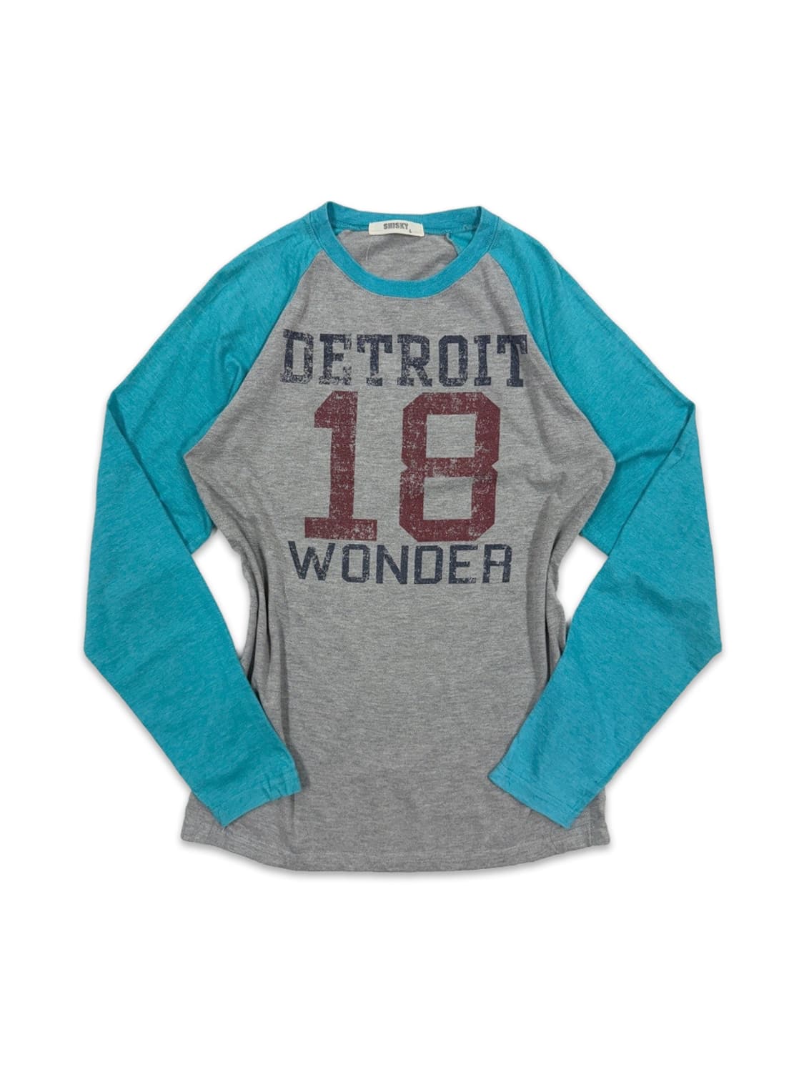 빈티지 SHISKY 블루그레이 로고 나그랑 긴팔티 상품이미지1