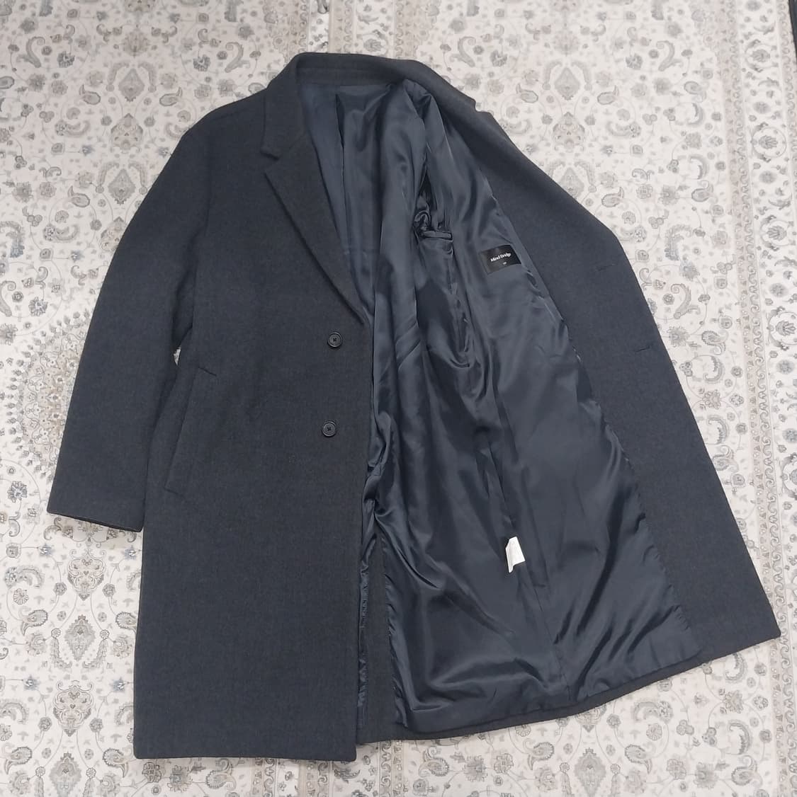 마인드브릿지 캐시미어혼방 다크 그레이 코트 105 상품이미지2