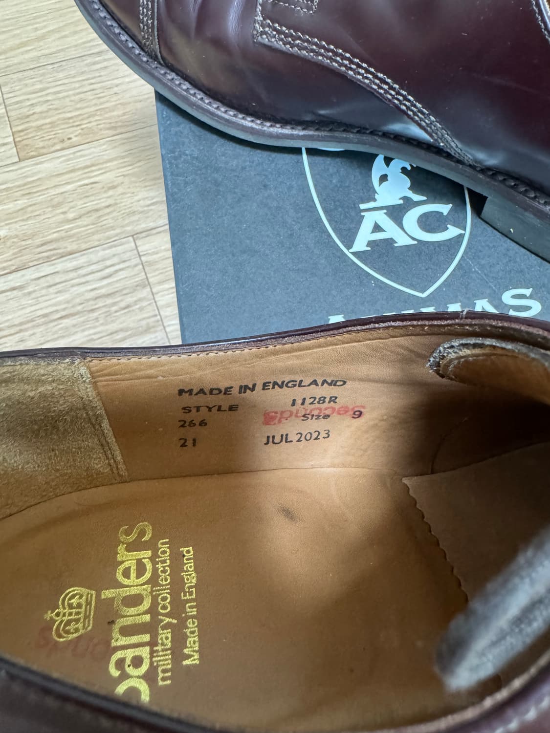 [UK9] 샌더스 밀리터리 더비 버건디 1128R 상품이미지7