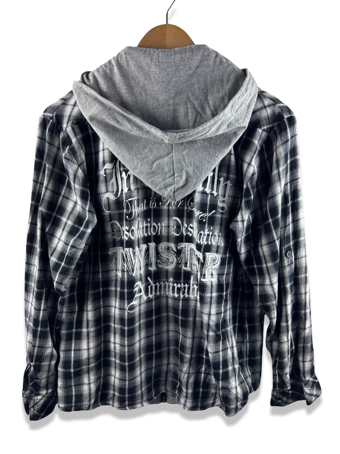 JPN Y2K 체크 레터링 레이어드 집업2159 상품이미지1