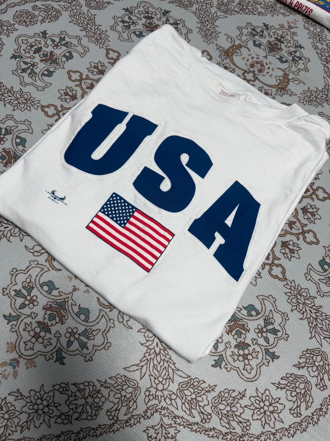 96‘s  USA성조기반팔티 XL 화이트싱글스티치 상품이미지2