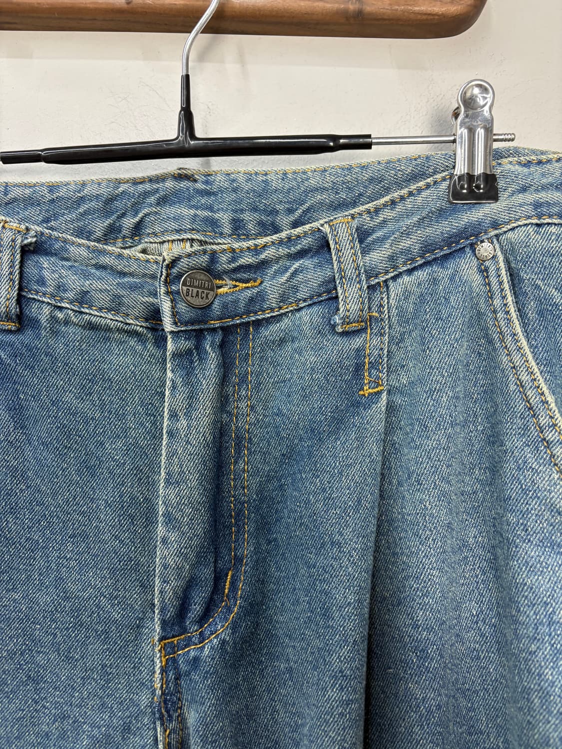 디미트리블랙 와이드 워싱 라이트인디고 데님 팬츠 A3474 상품이미지4