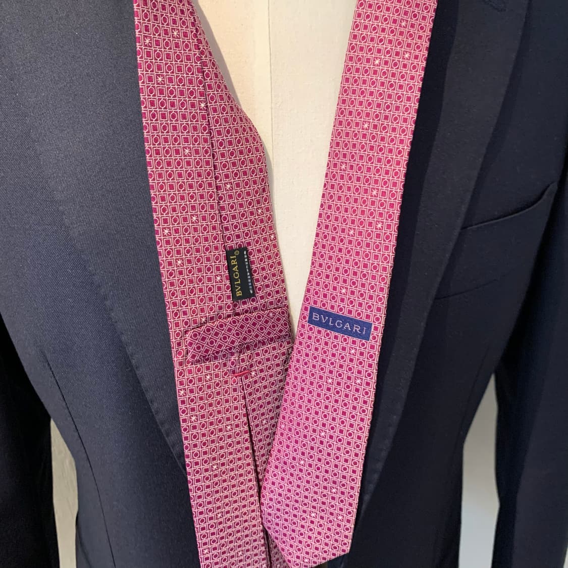 불가리(BVLGARI) 명품 자카드 100실크 슬림넥타이 A+등급 상품이미지2