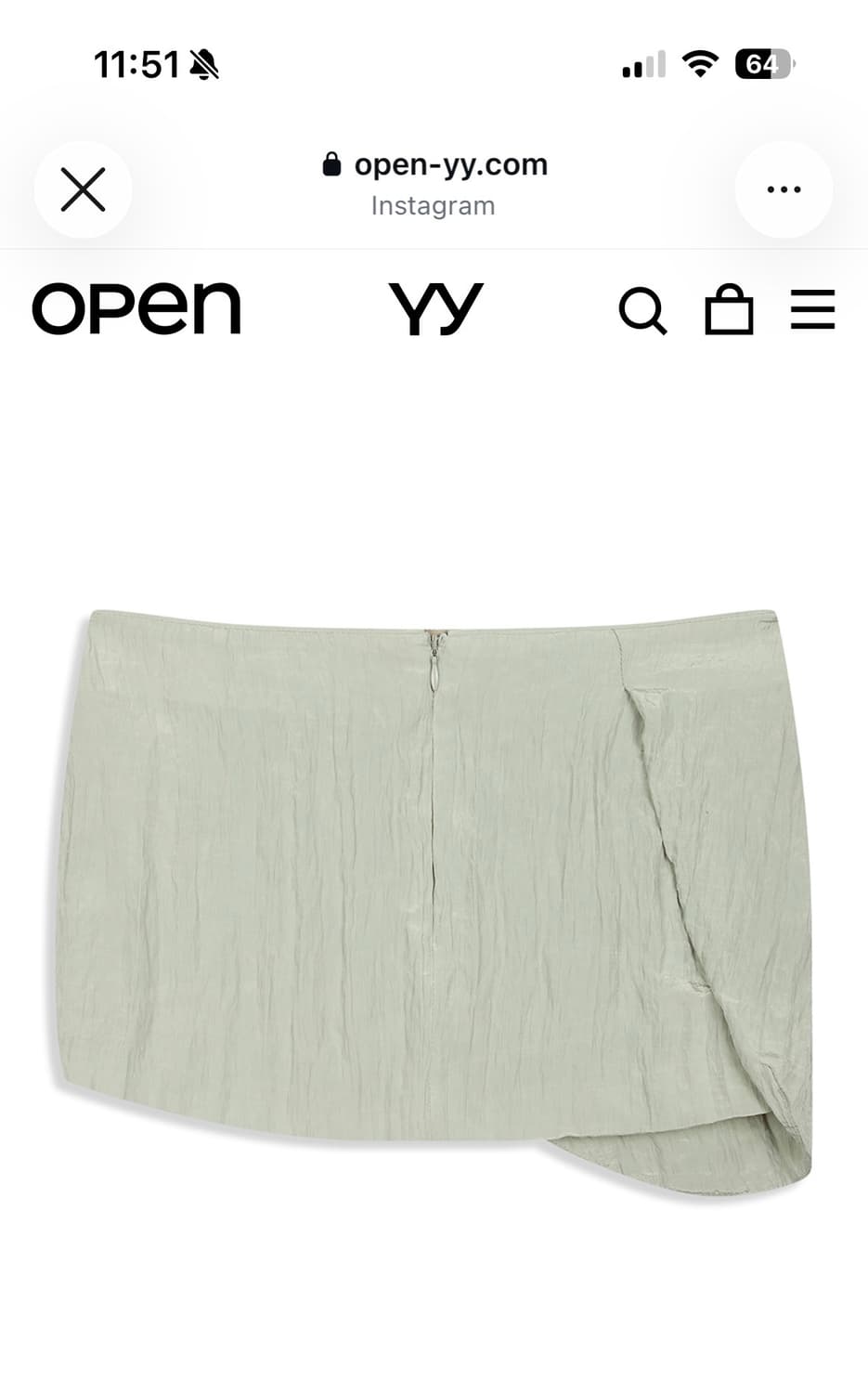 Open yy-CRINKLED GATHER MINI SKIRT,MINT 상품이미지3