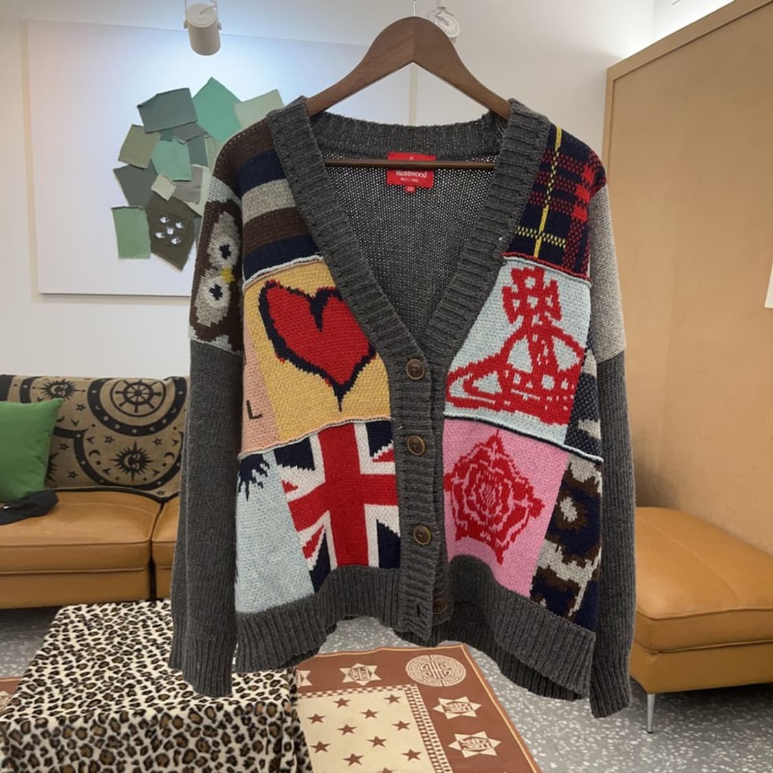 비비안웨스트우드 레드라벨 스트릿펑크 패치워크 울가디건 00 C09009 상품이미지3