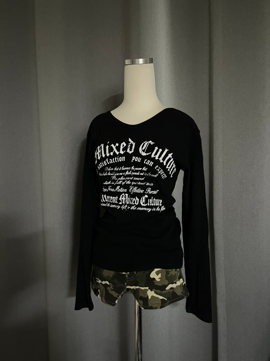 y2k롱슬리브 카모세트 상품이미지2