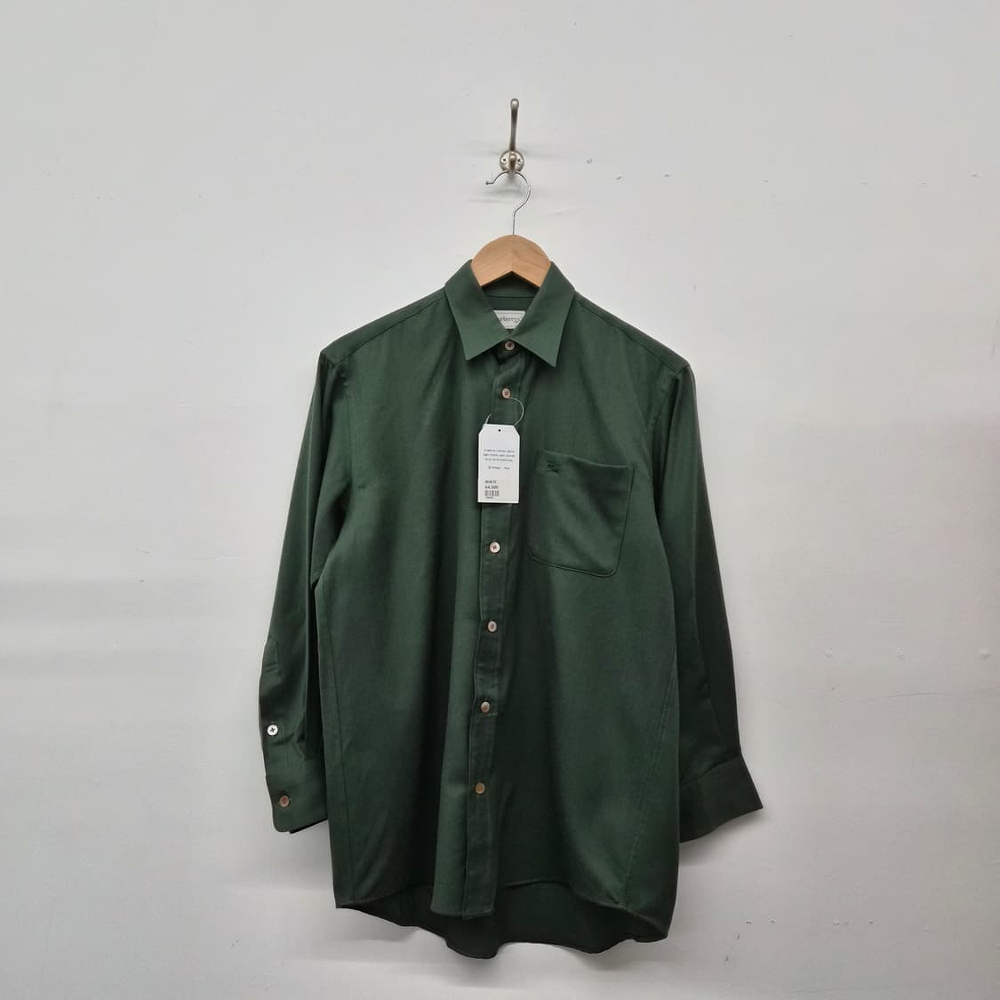 버버리 그린 셔츠 남성 S 상품이미지1