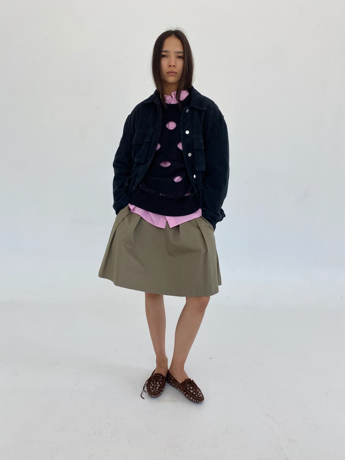 (XS) 기마구아스 MARTIN SKIRT / 카키 상품이미지3