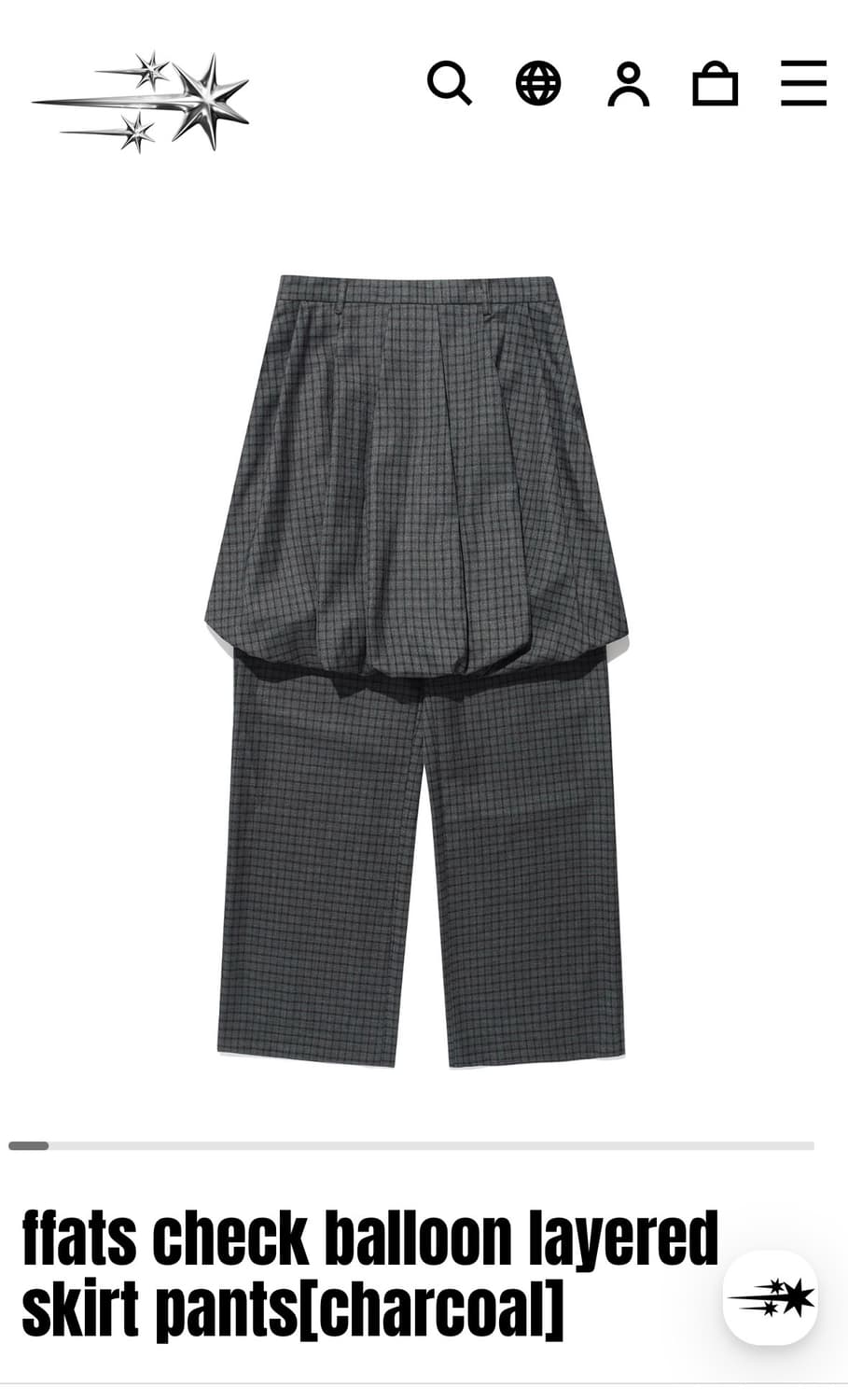 ffats check balloon layered skirt pants 상품이미지1