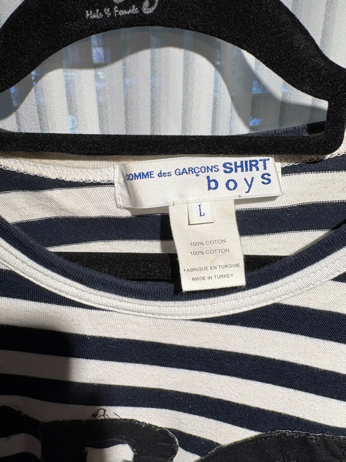 꼼데가르송 Shirt Boy 스트라이프 롱슬리브 L 상품이미지3