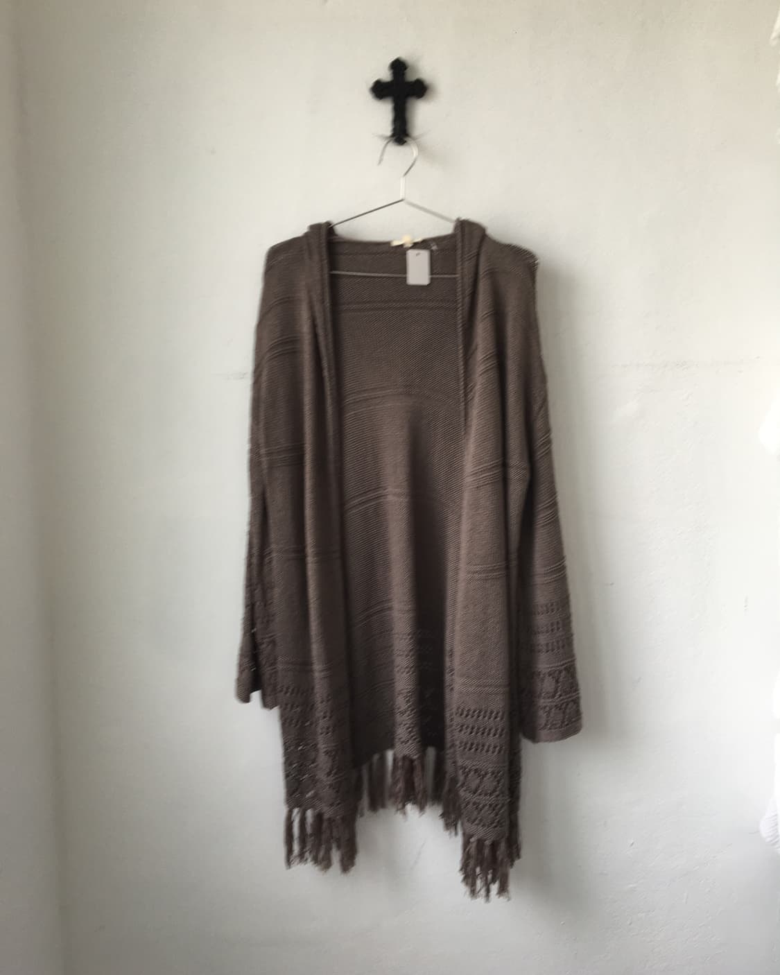 Fringe punching point knit hood open car 상품이미지2