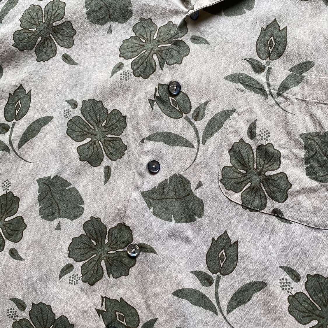 빈티지 실크 하와이안 셔츠 꽃무늬 상품이미지3