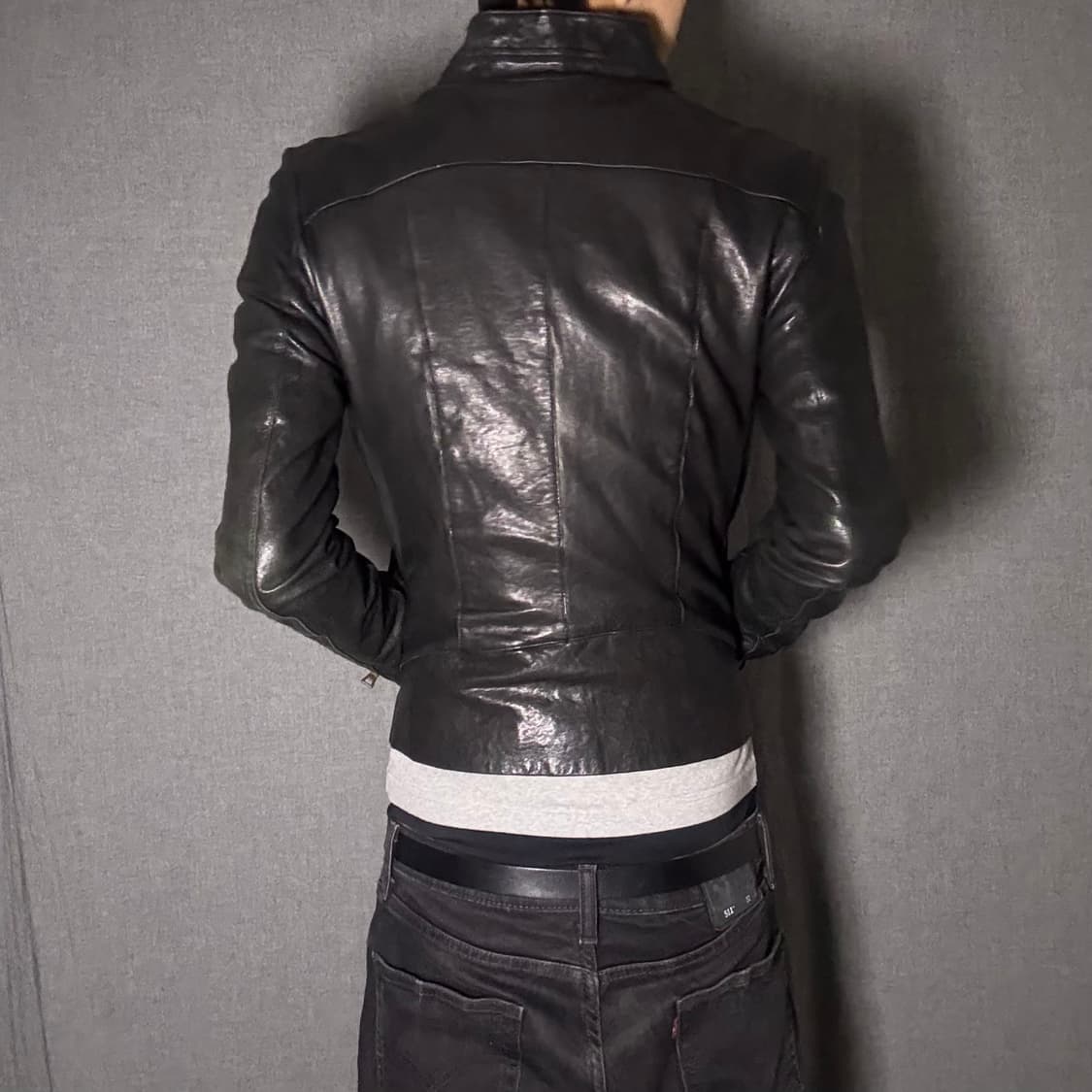 japan vintage ltaly leather jacket 상품이미지5
