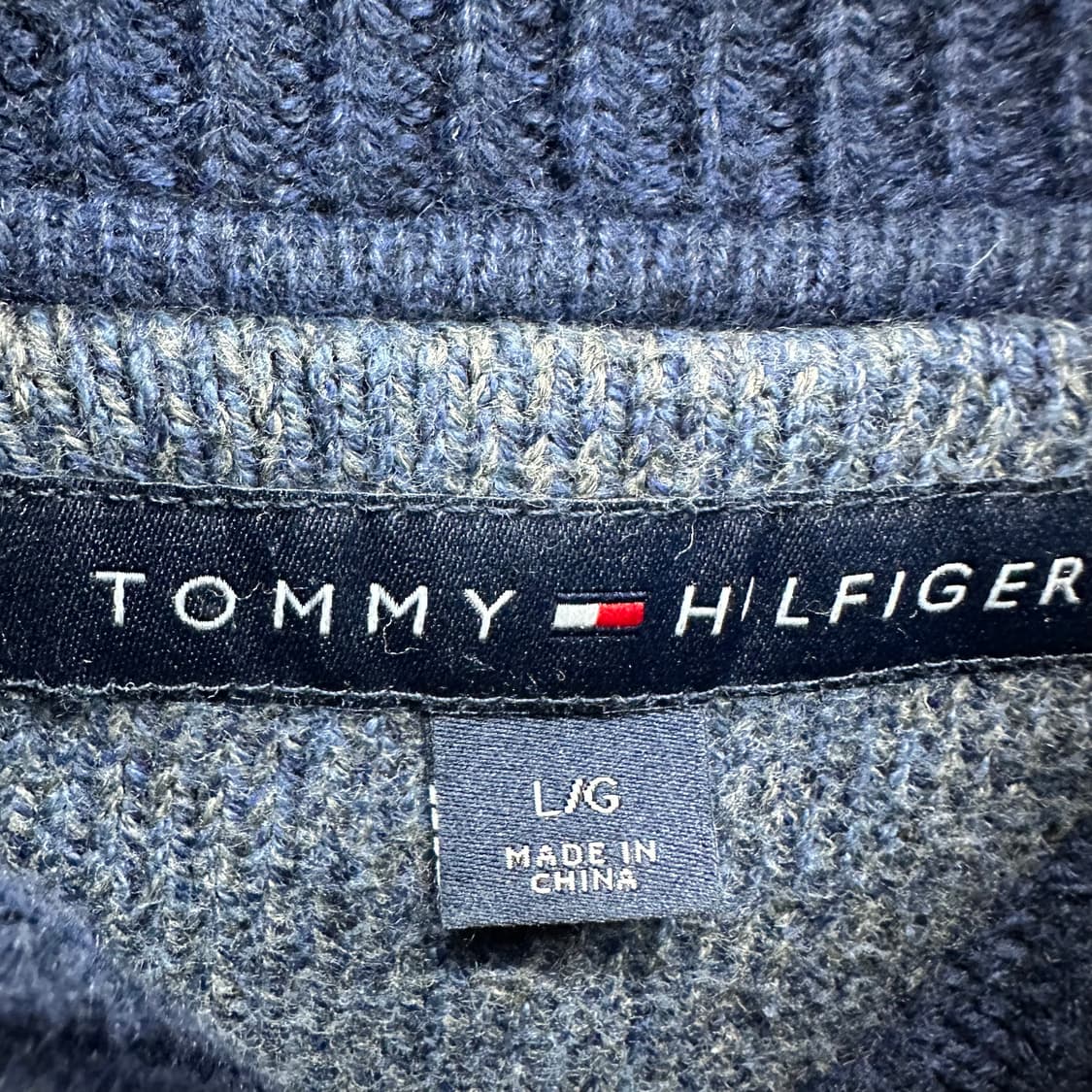 100 타미힐피거 남자 꽈배기 숄카라 니트 상품이미지3