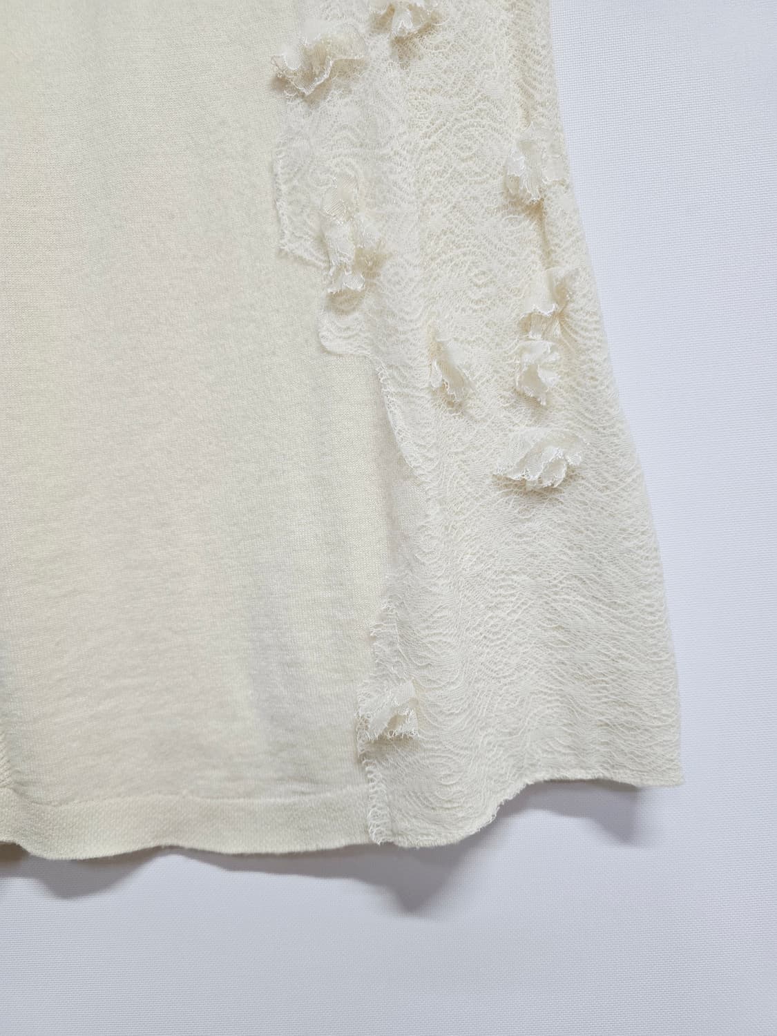 오브제  레이스 반팔 니트 상품이미지3