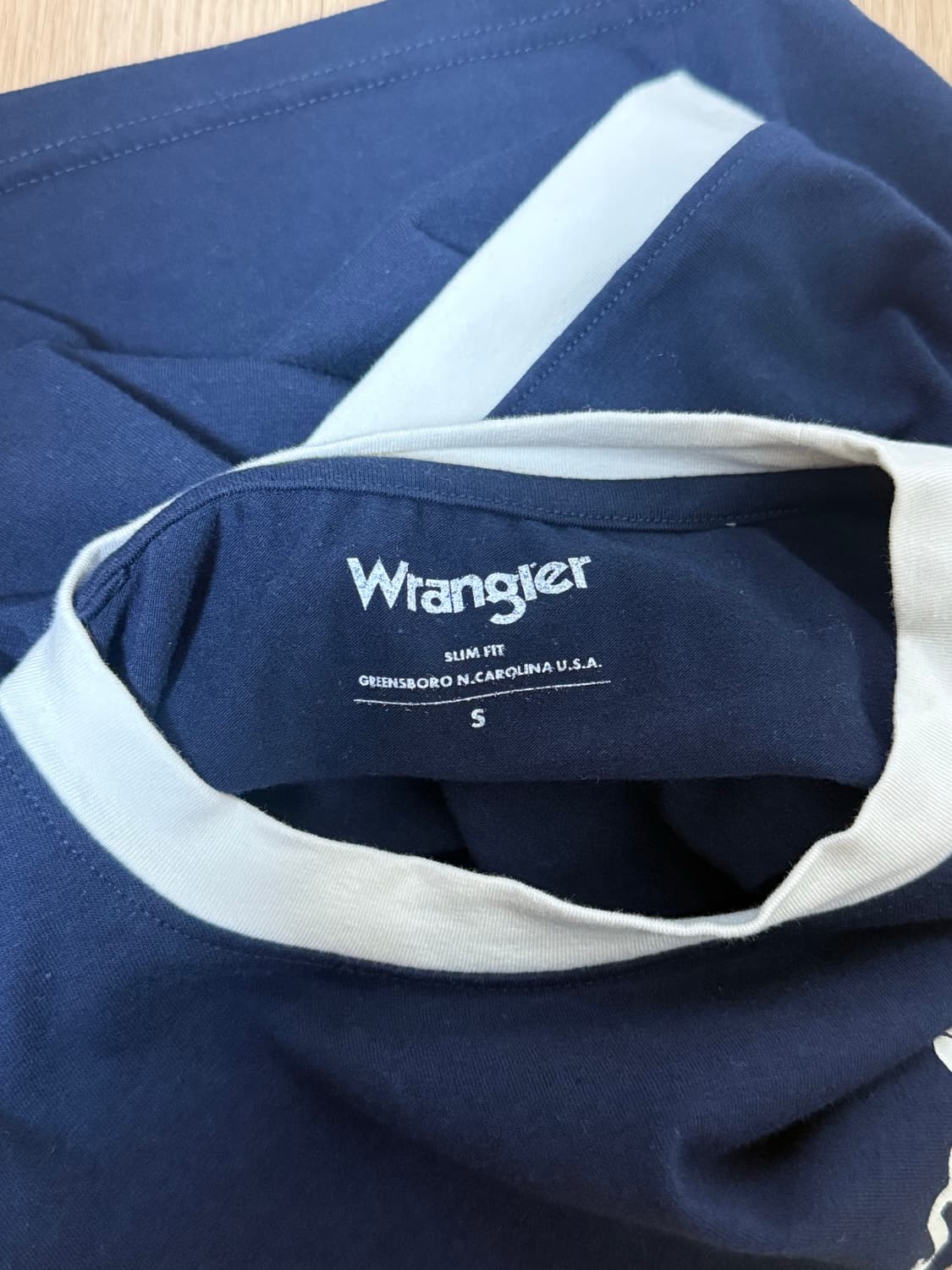 (반택포) 랭글러 네이비 크롭 반팔티 상품이미지4