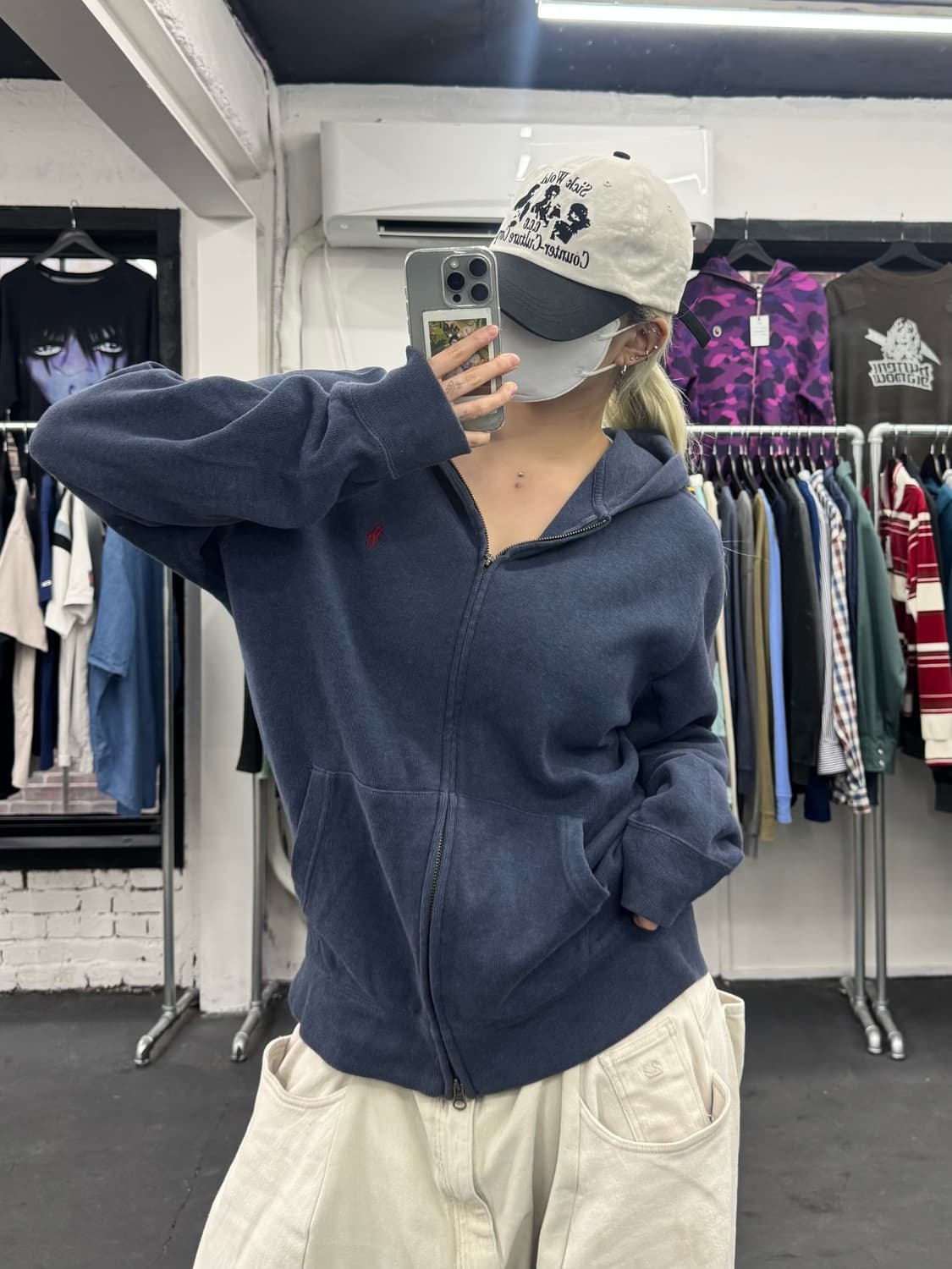 폴로 랄프로렌 투웨이 네이비 후드집업 상품이미지4