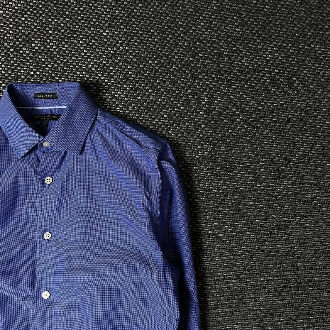 바나나리퍼블릭 블루 마이크로 체크 긴팔 셔츠 그랜트핏 S 상품이미지3