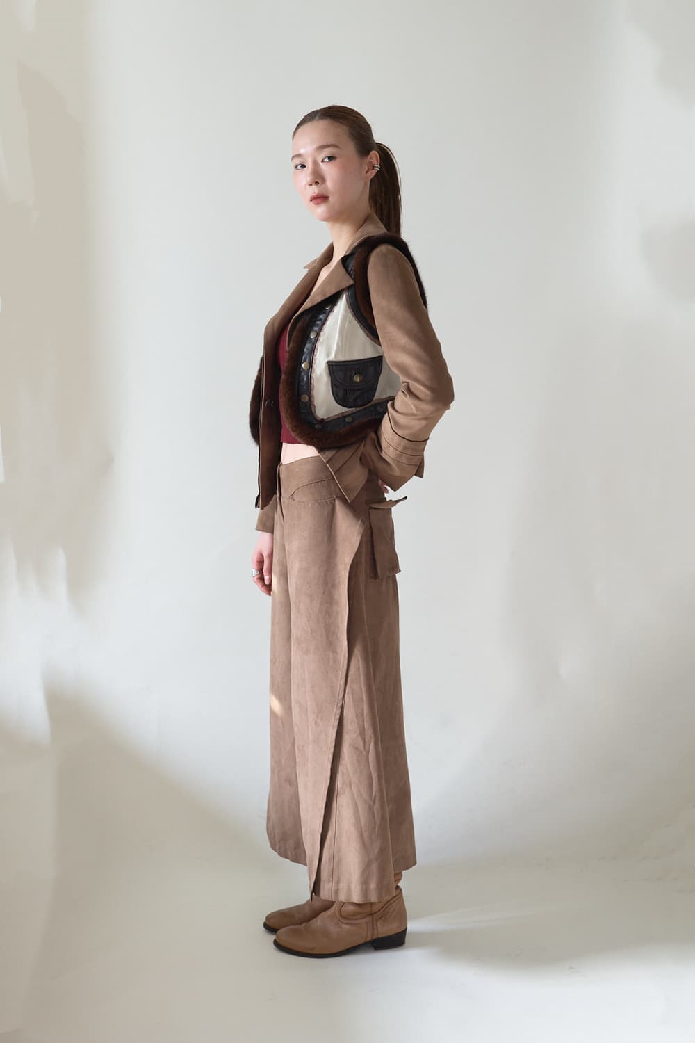 웨스턴 양가죽 밍크 베스트 상품이미지5