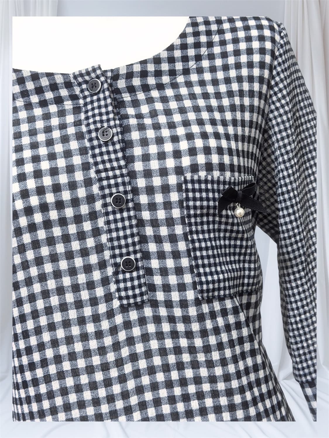 빈티지 모리걸 체크 원피스 상품이미지2