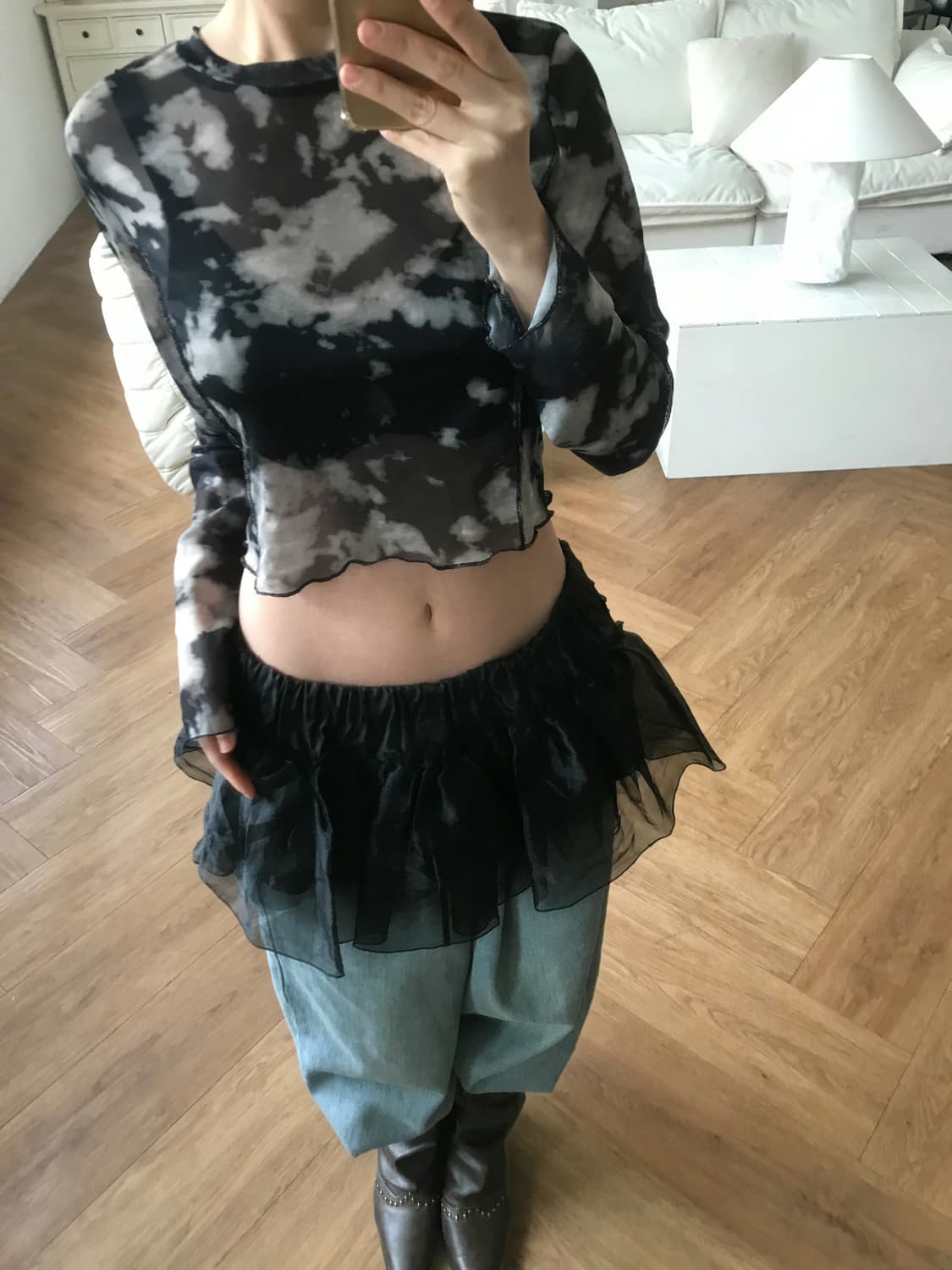 vintage pattern mash top 상품이미지2